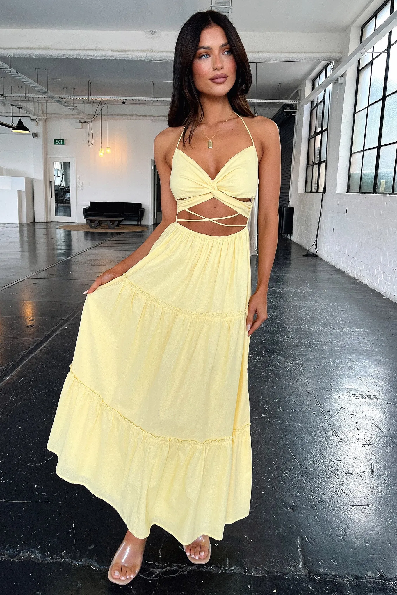 Lucy Maxi Dress - Yellow Winter Light