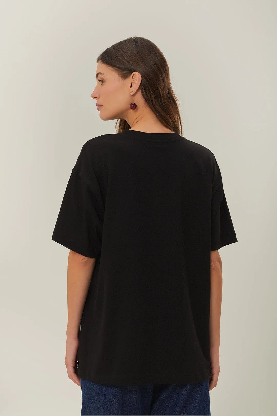 Black Rio Organic Cotton Relaxed T-Shirt Focus Mood