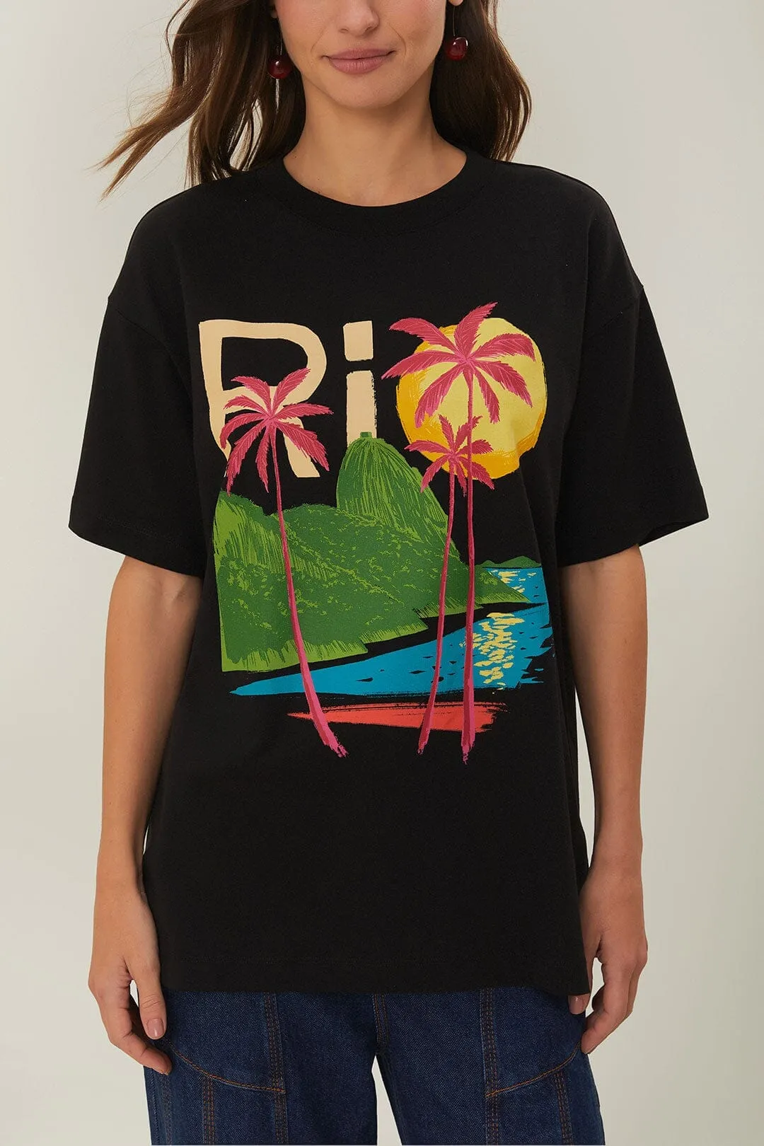 Dense Fit Flight Fit Black Rio Organic Cotton Relaxed T-Shirt