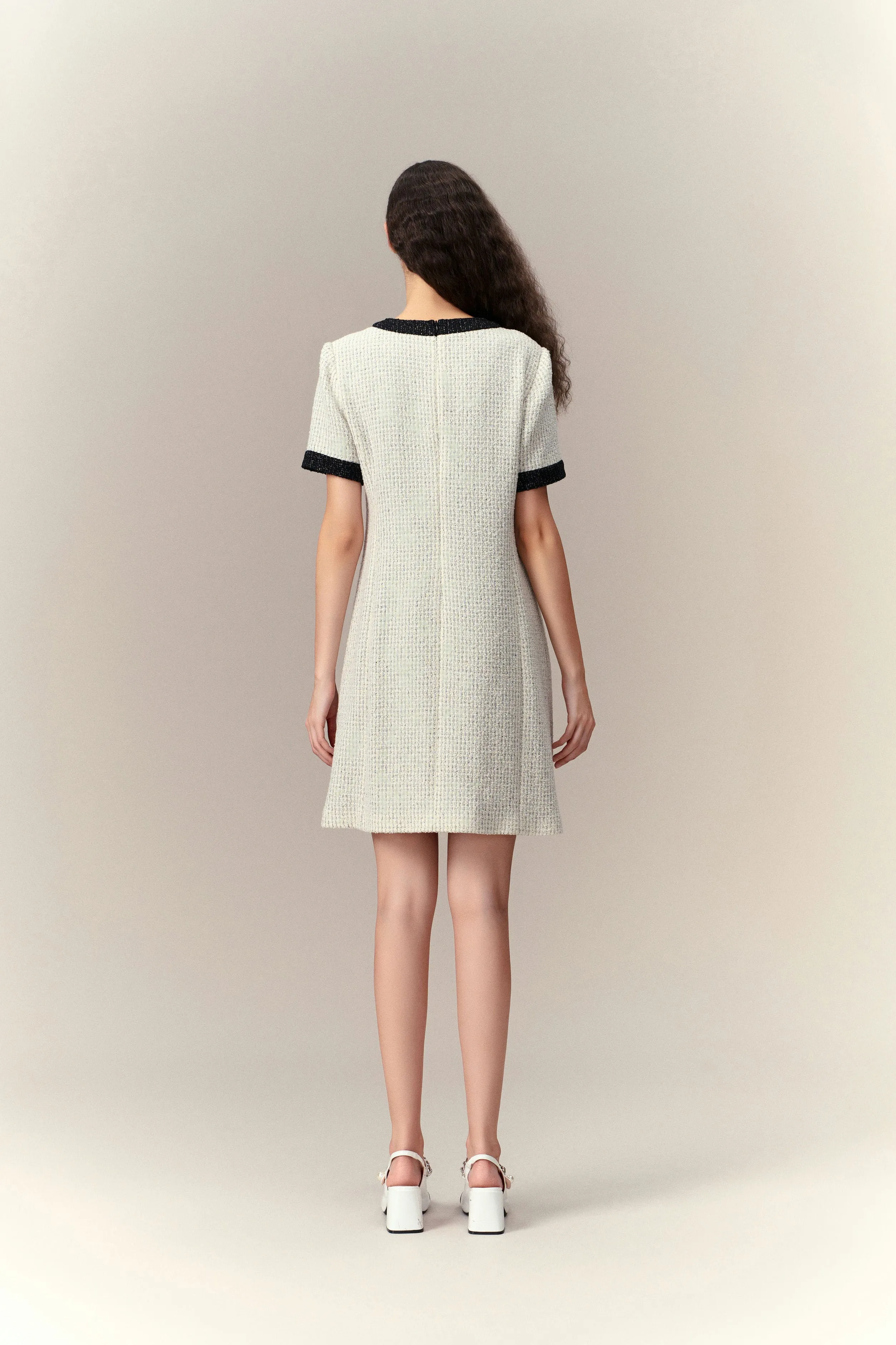 Timeless Lady Tweed Dress Forest Air Adjustable Straps