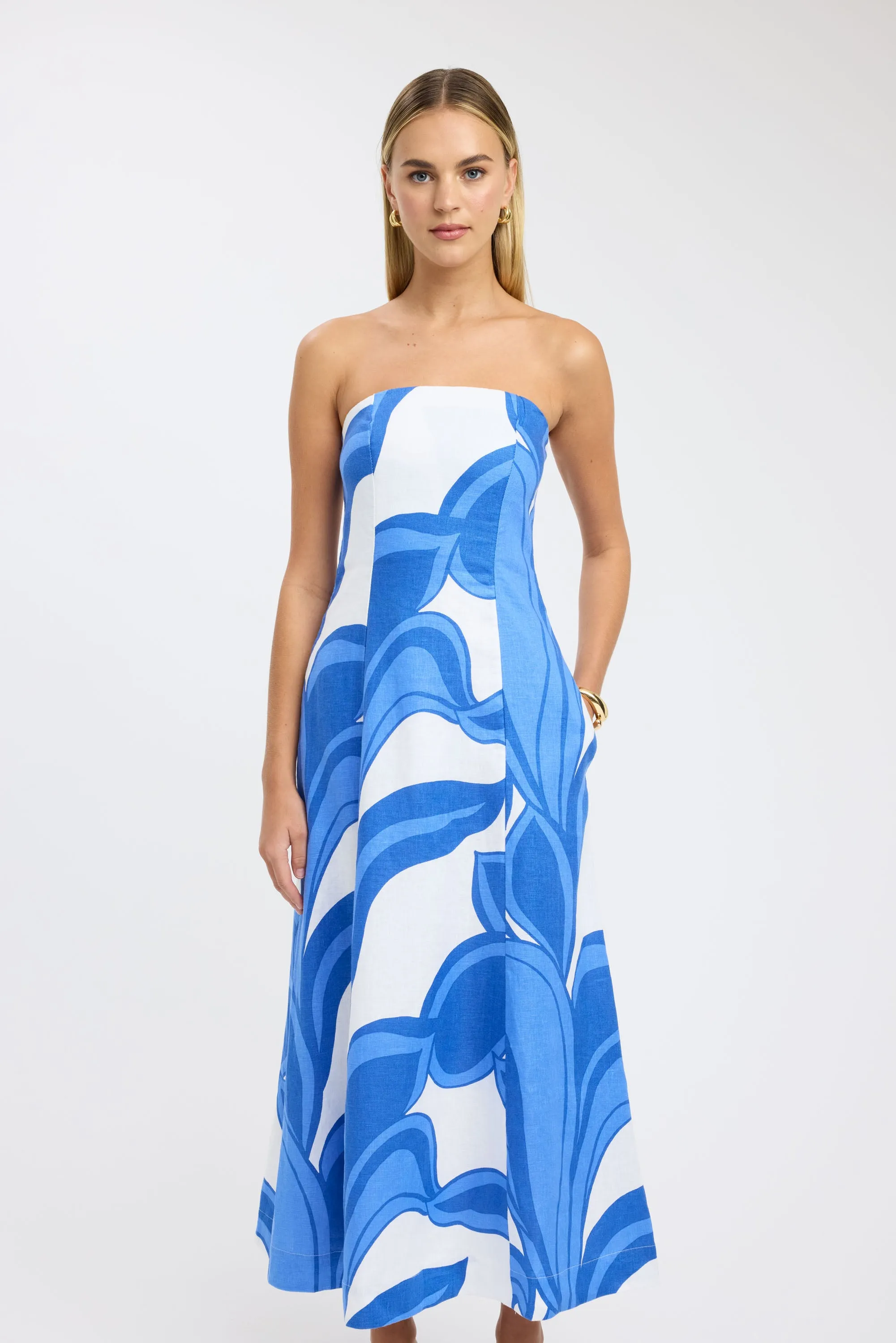 Zani Strapless Dress Creative Flow Silk Glow