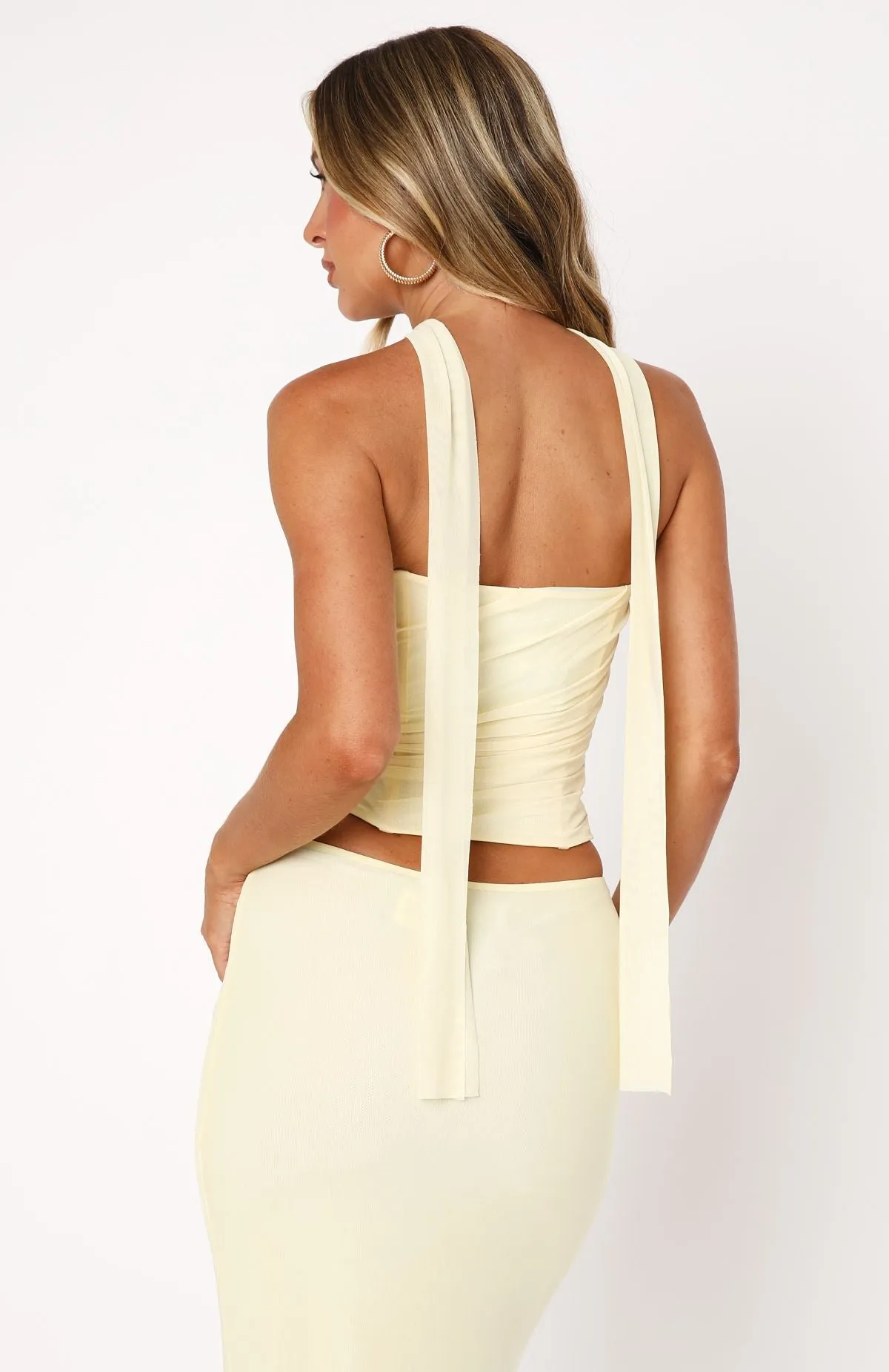 Lovers Lane Strapless Bustier Lemon Tactile Soft Texture