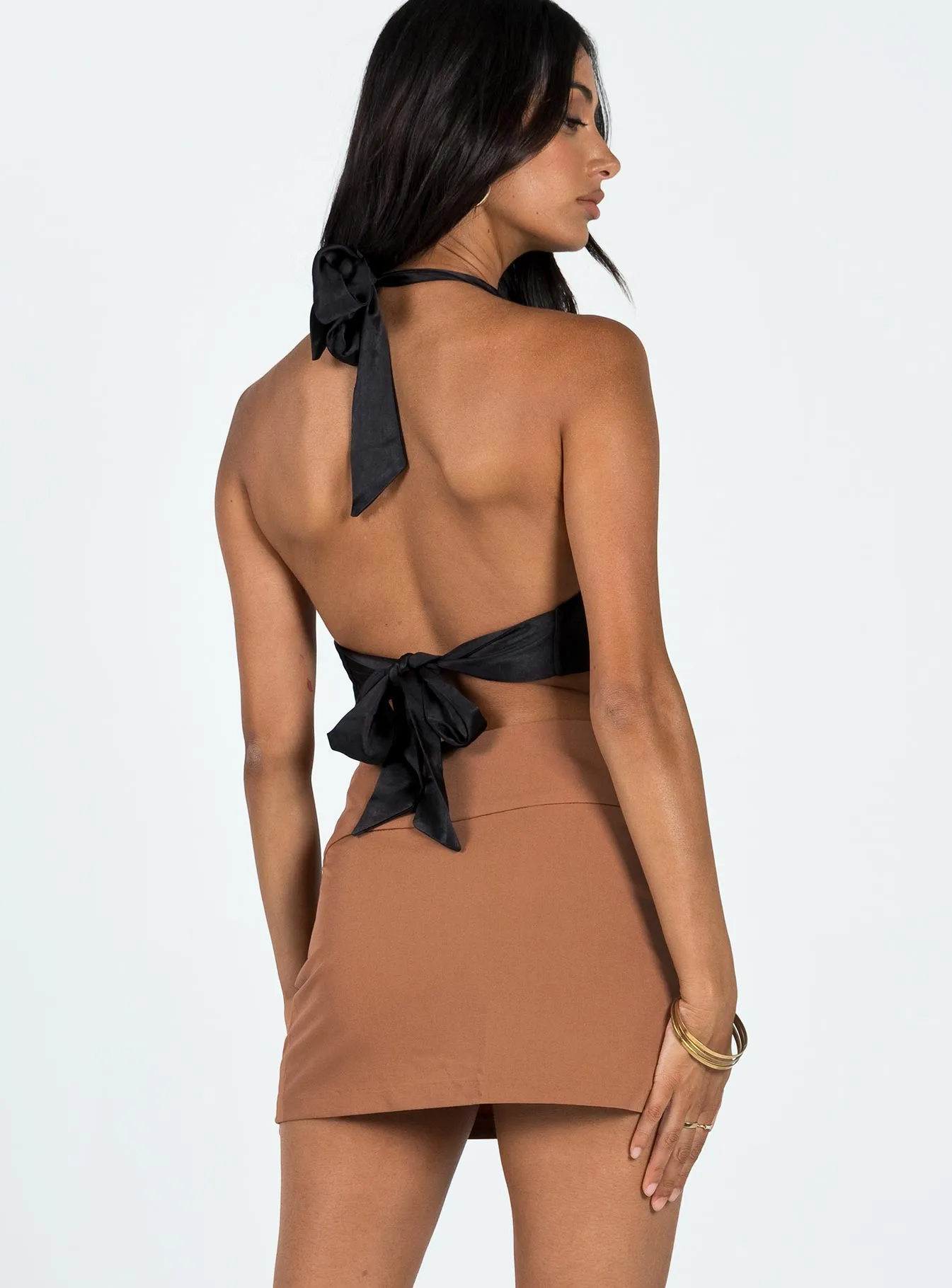 Easy Comfort Wrap Closure Minnie Micro Skirt Rust
