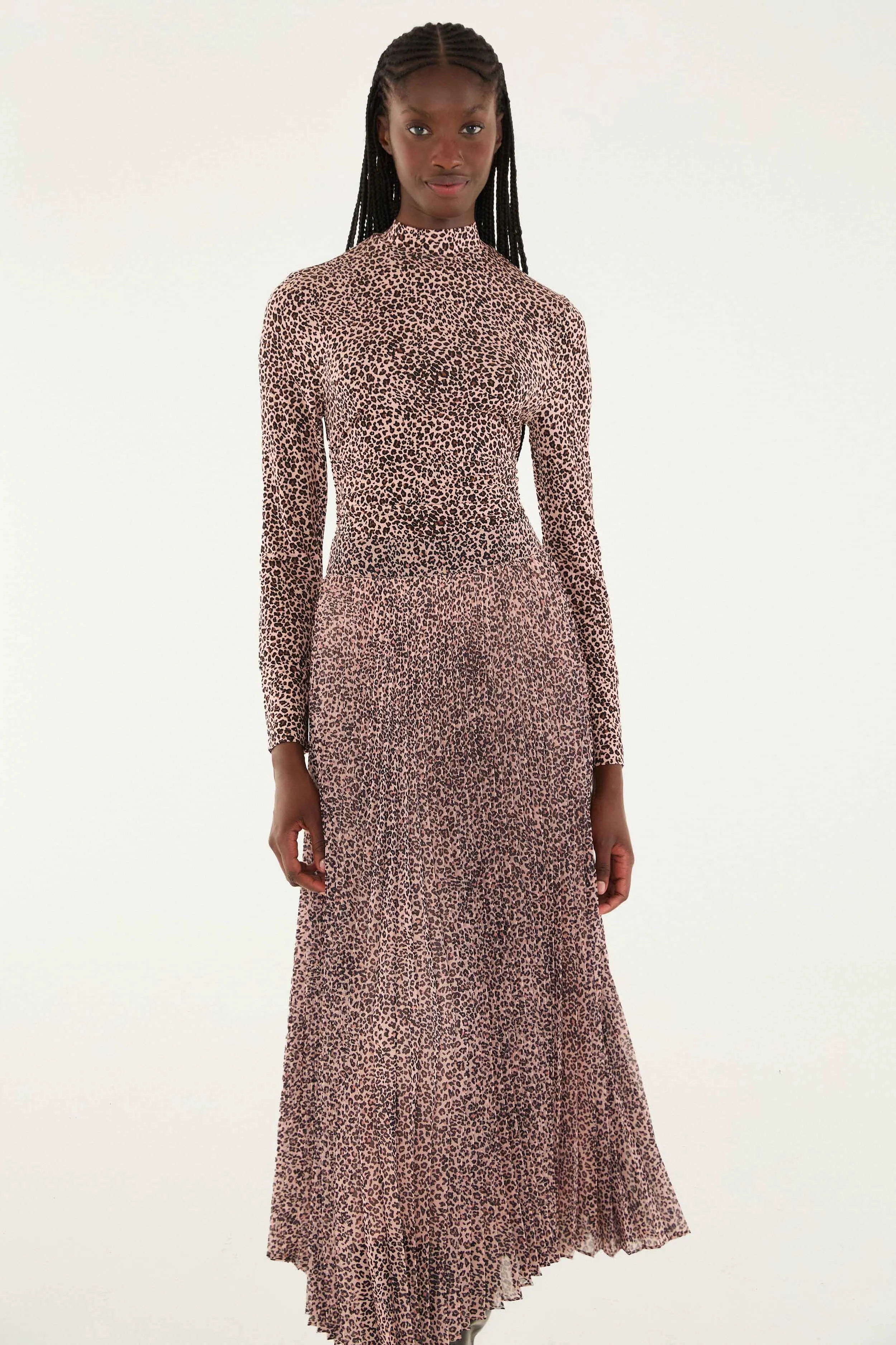 Pink Baby Leopard Pleated Maxi Skirt Style Moment Timeless Piece