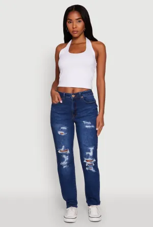 Smart Casual Spring Mood Formal Always Ready WAX Mid Rise Boyfriend Cut Distressed Jeans