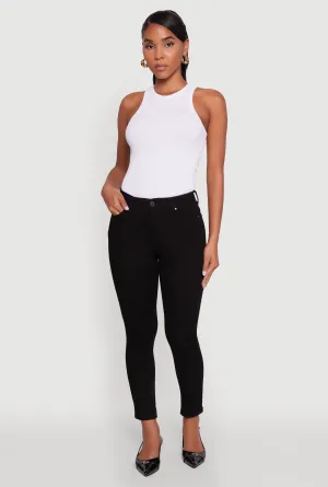 WAX Whiskered Cropped Skinny Jeans Compact Weave Technology