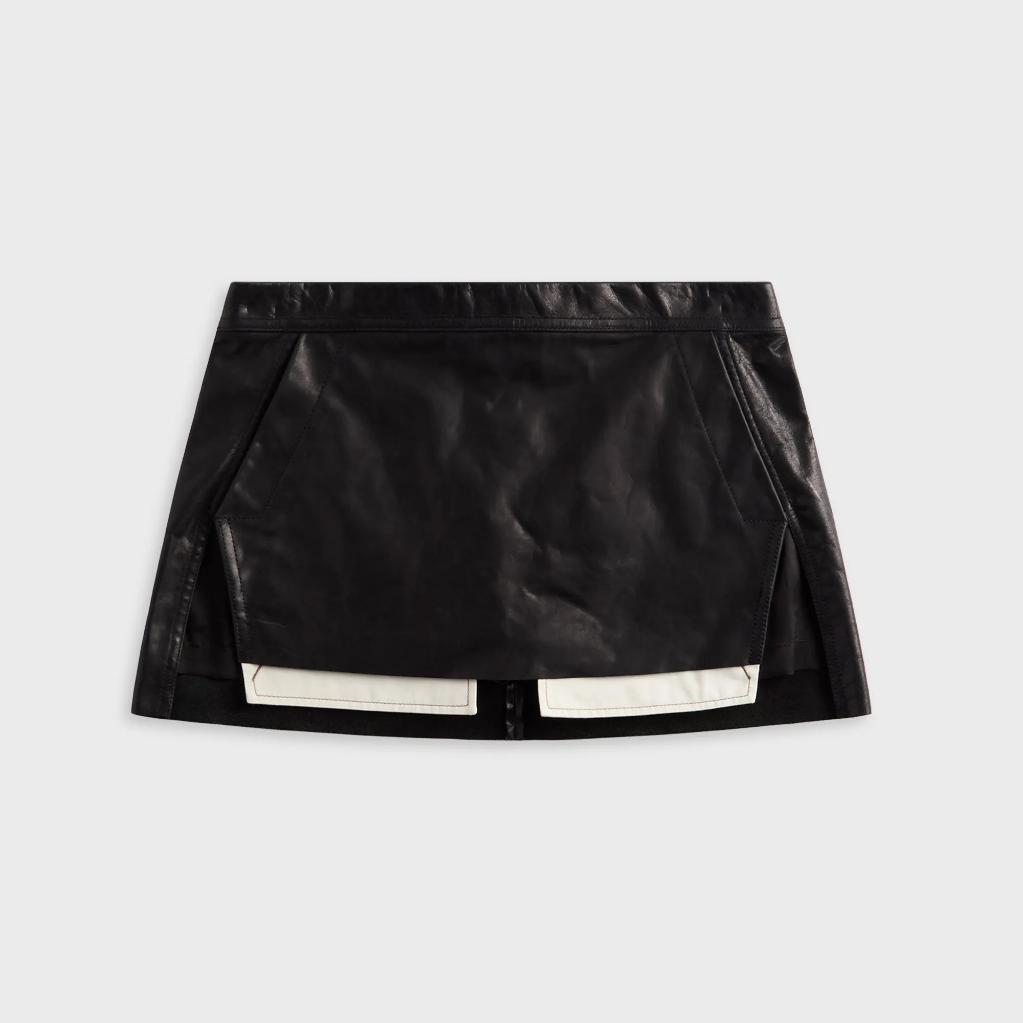 Flexible Material Rick Owens Fog Cutoff Mini Skirt - Black