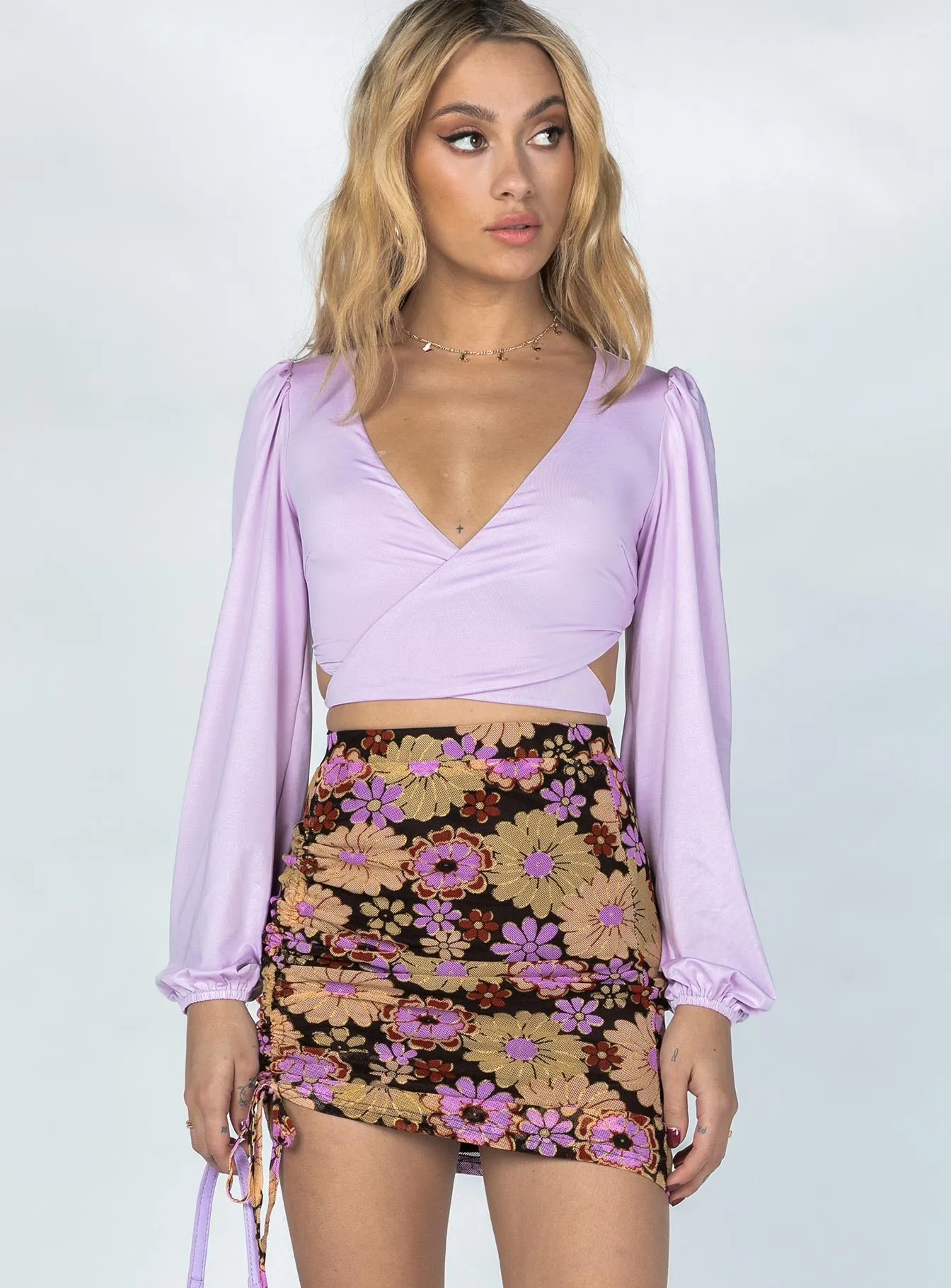 Rylan Mini Skirt Purple Comfortable Motion Relaxed Vibes