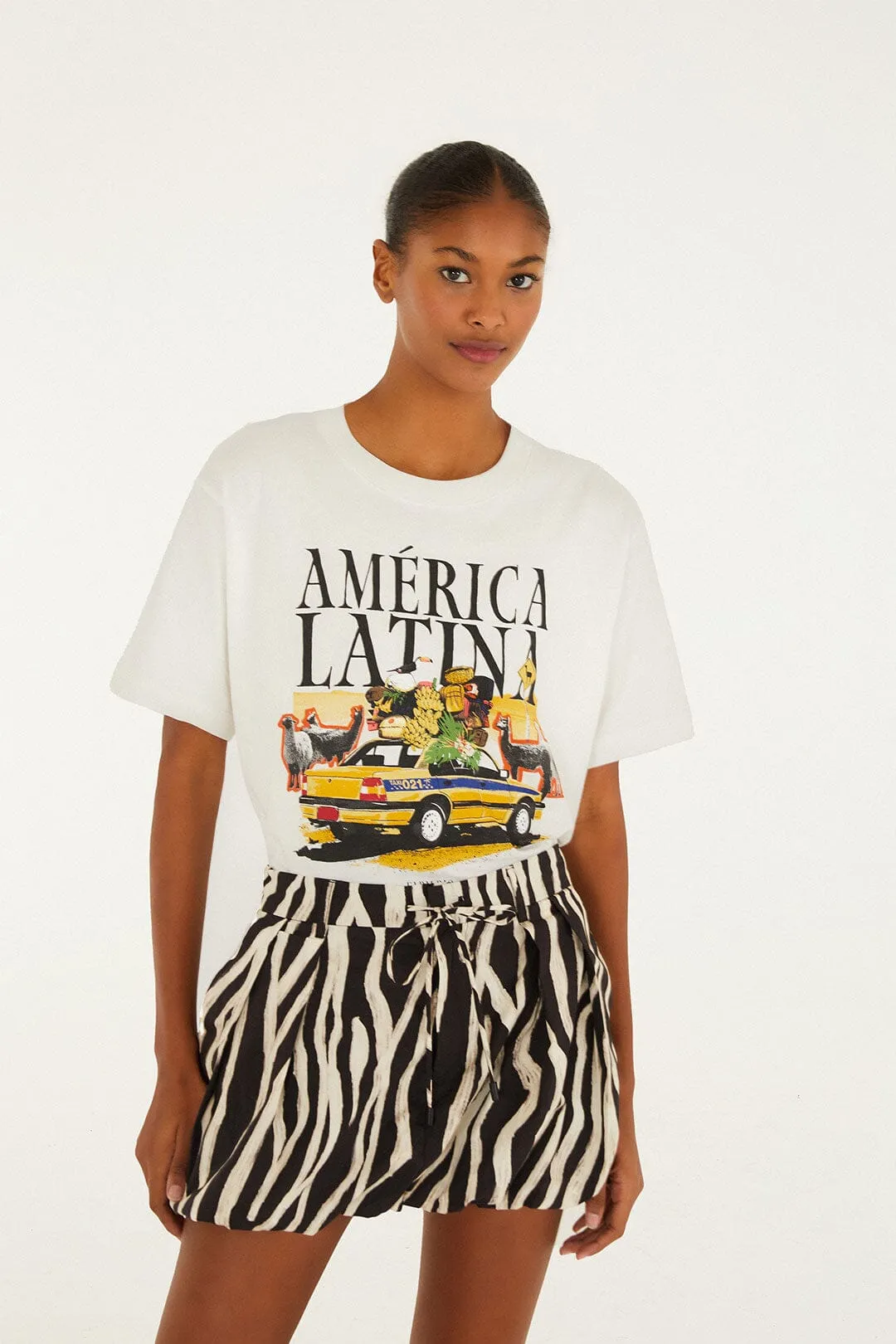 Soft Layers Winter Staple Black Tropical Zebra Organic Cotton Mini Skirt