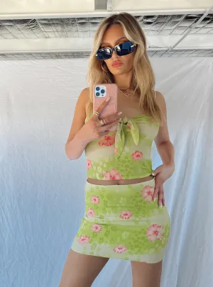 Caloola Mini Skirt Green Mix Separates