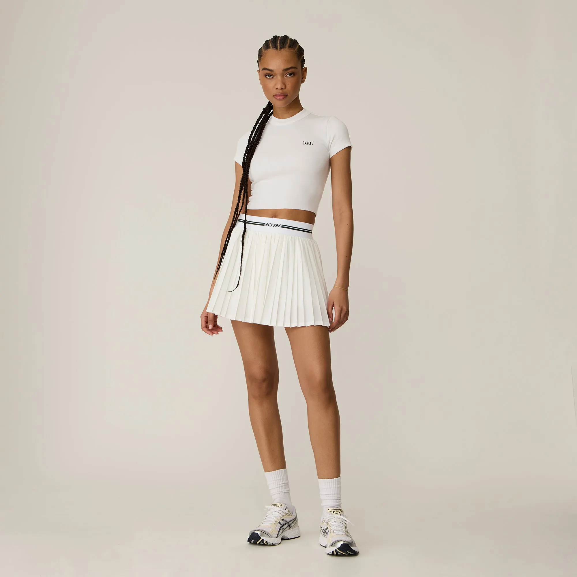 Kith Women Amaya II Pleated Skirt - White light texture