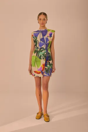 MachineWashable Diamond Soul Sand Macaw Jungle Organic Cotton T-Shirt Dress