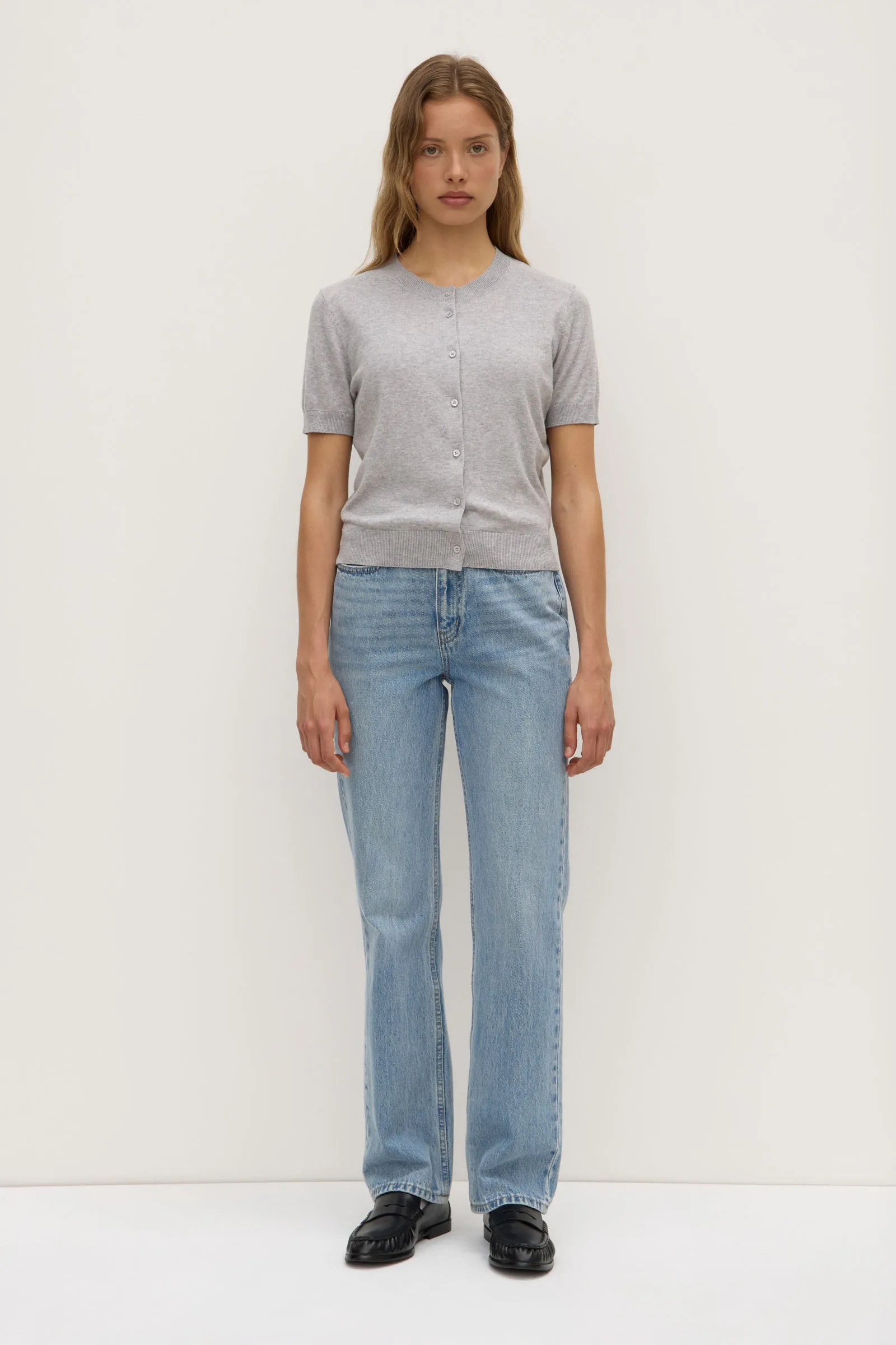 Soft Motion Semra Cotton Cashmere Short Sleeve Cardigan