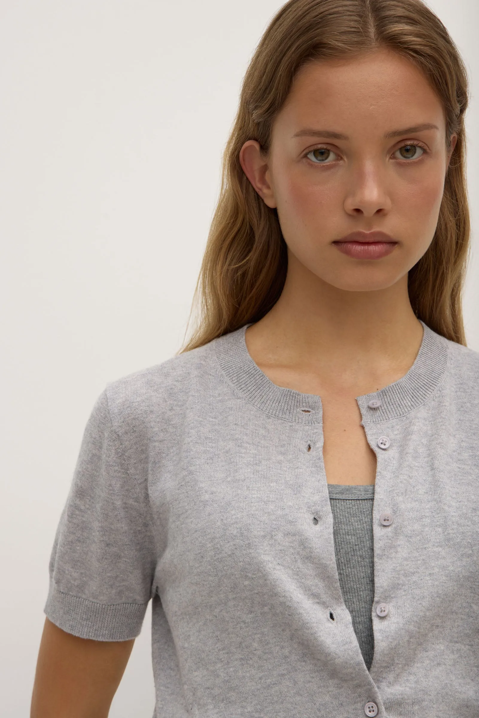 Boho Light Semra Cotton Cashmere Short Sleeve Cardigan