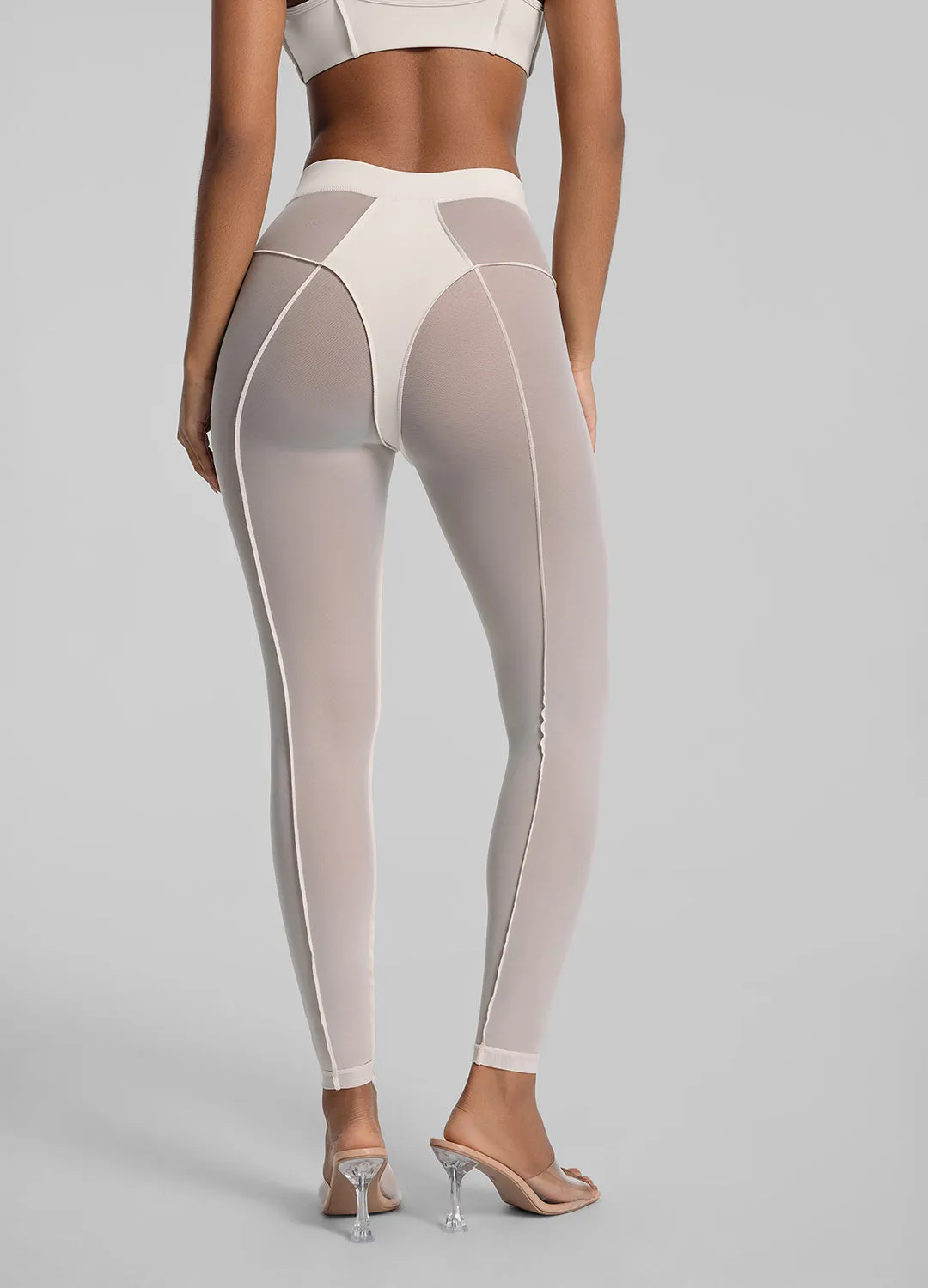 Semi-Sheer High-Rise Leggings Lounge Outfit
