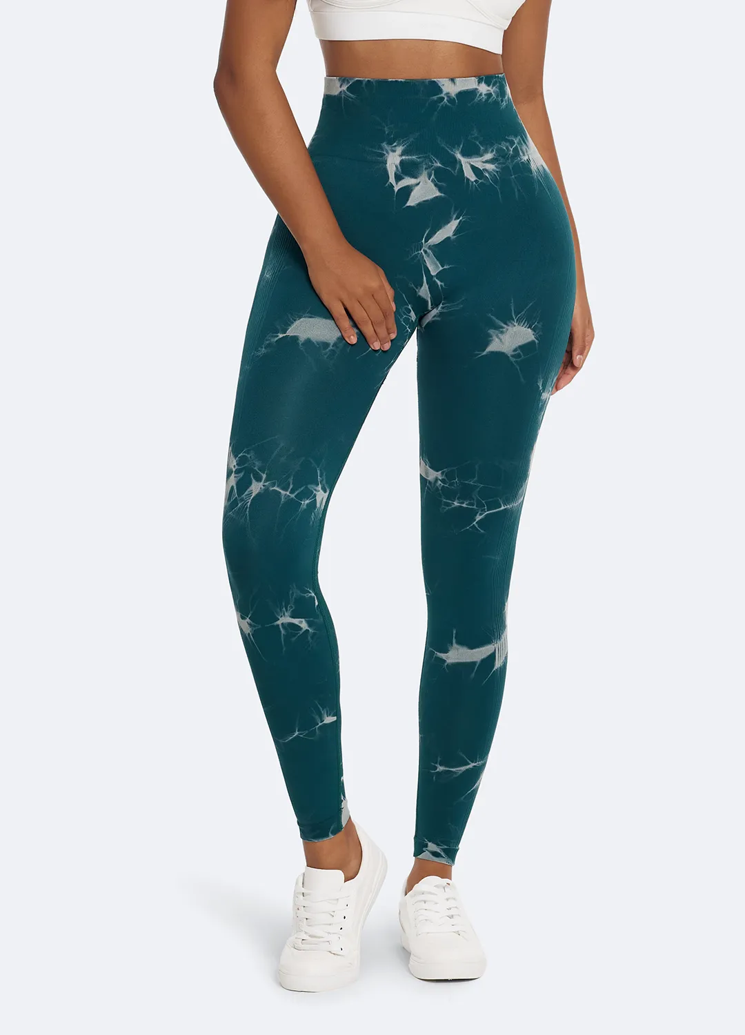 UV Protective Tie Dye Leggings with Push-Up