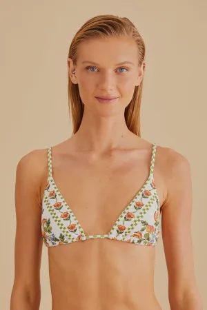 White Banana Vitamin Side Tie Bikini Top TearResistant Material