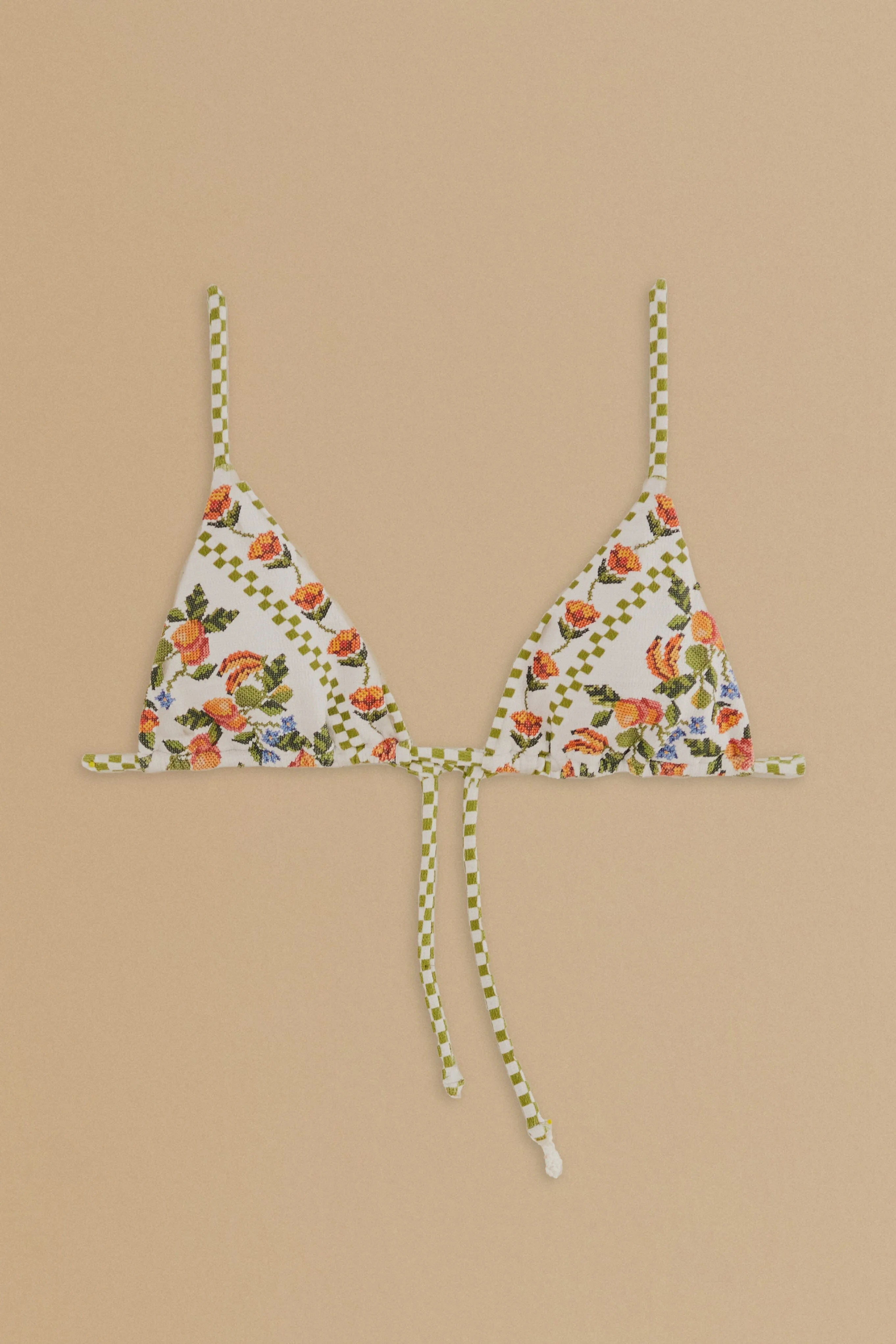 White Banana Vitamin Side Tie Bikini Top Sun Protection Fabric SustainableCertified