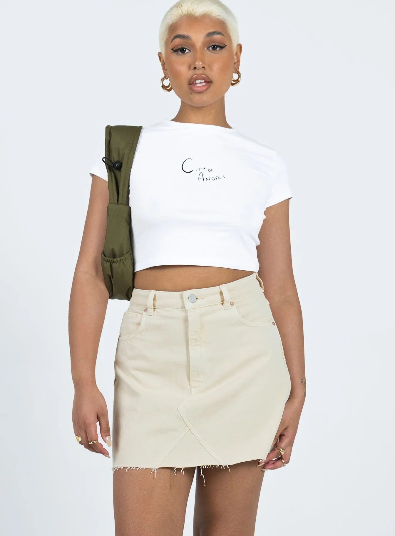 Performance Outfit Fashion Forward Abrand Aline Skirt Washed Ecru