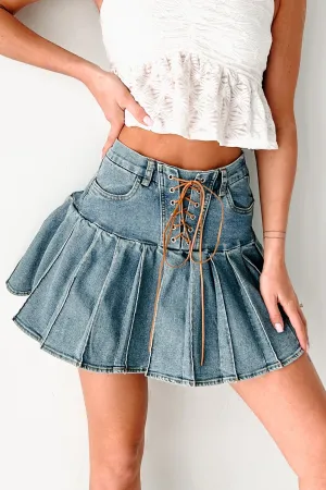 Hail And Well Met Pleated Skirt (Denim) Bold Details Chill Wear