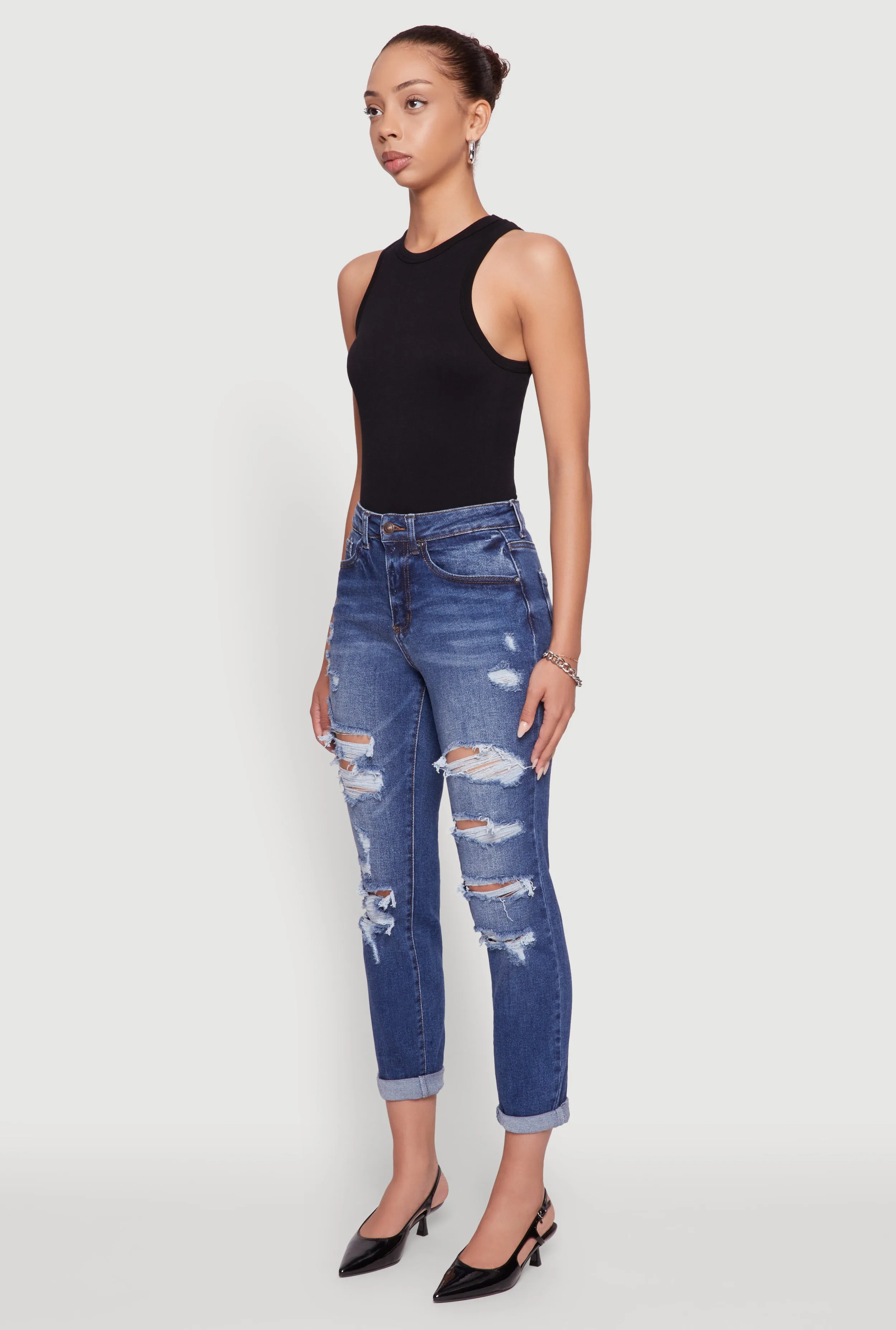 Traveler Gear Morning Stroll City Walk Smooth WAX Distressed Boyfriend Jeans