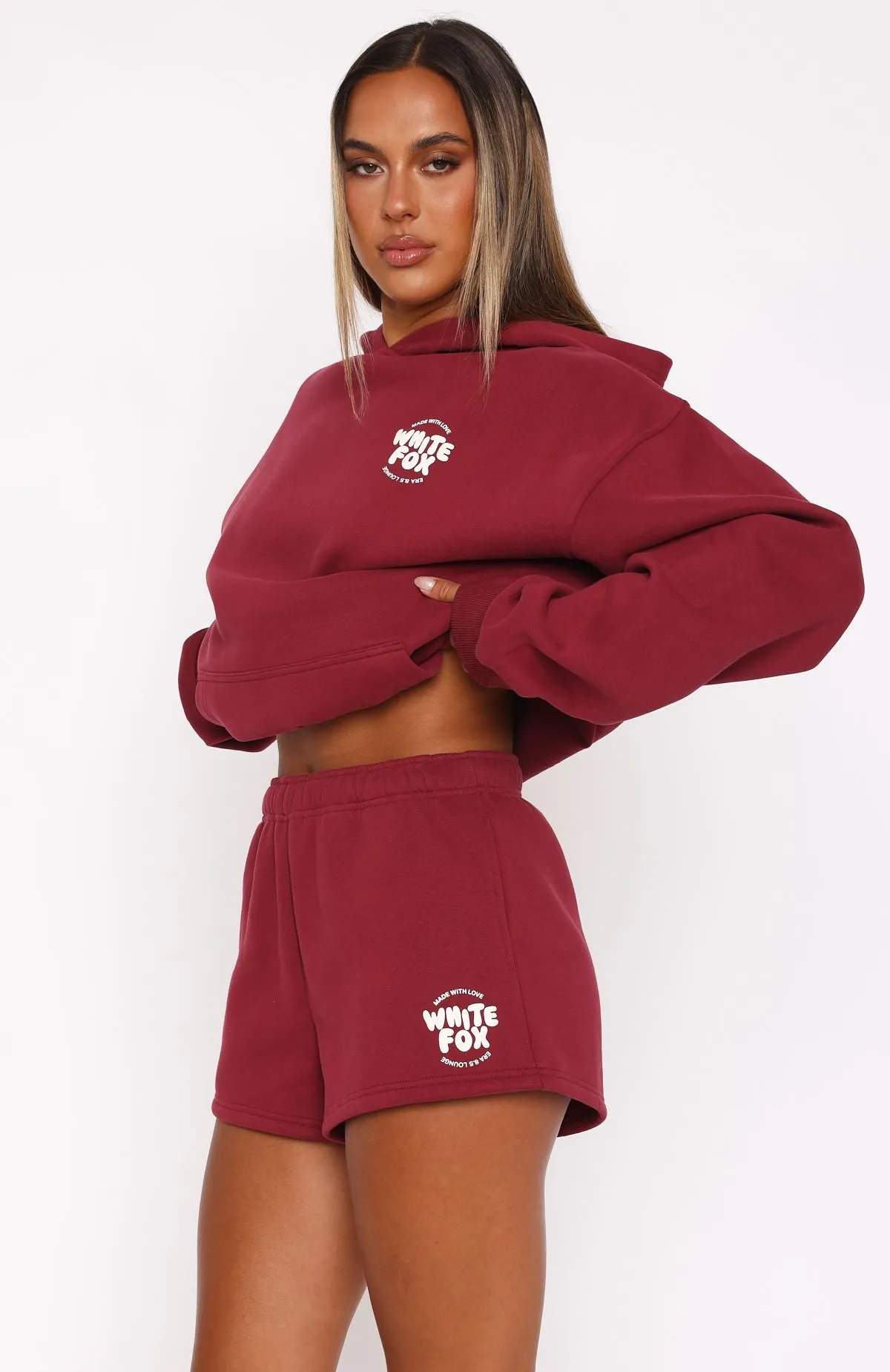 With Love For You Lounge Shorts Burgundy Zero Irritation Tags