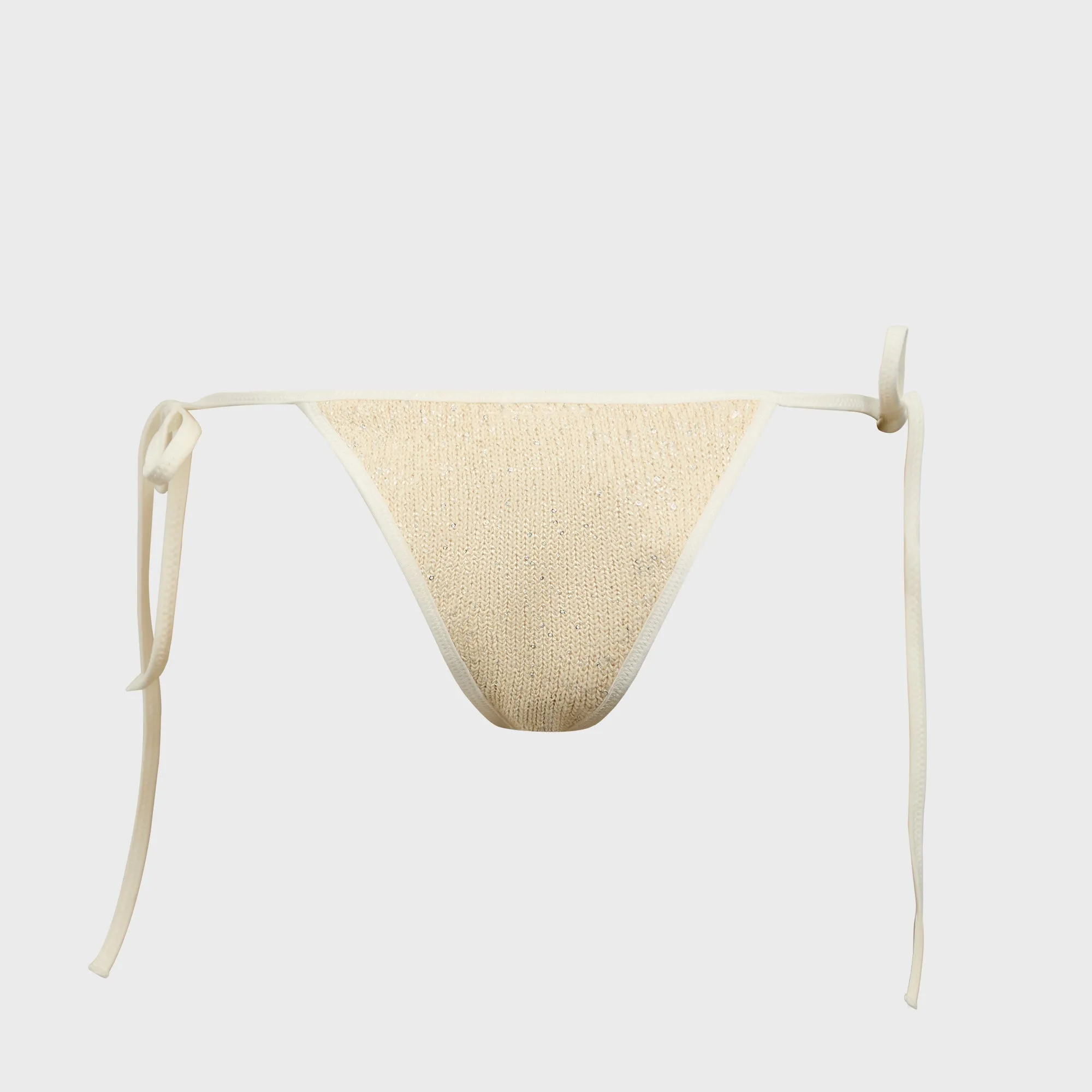 Asta Resort Mia Bikini Bottom - Ivory Sequin Anti Slip Waistband