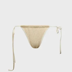 Asta Resort Mia Bikini Bottom - Ivory Sequin Soft Lining Technology Abrasion Resistant Fabric