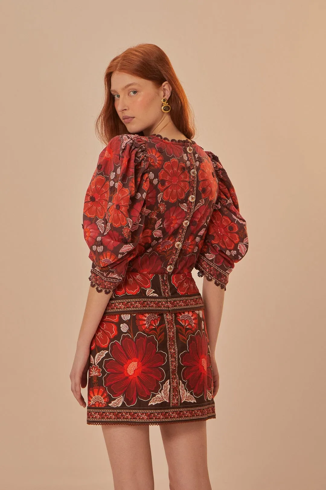 Gigi Tapestry Skirt Tiered hem Relaxed Mood