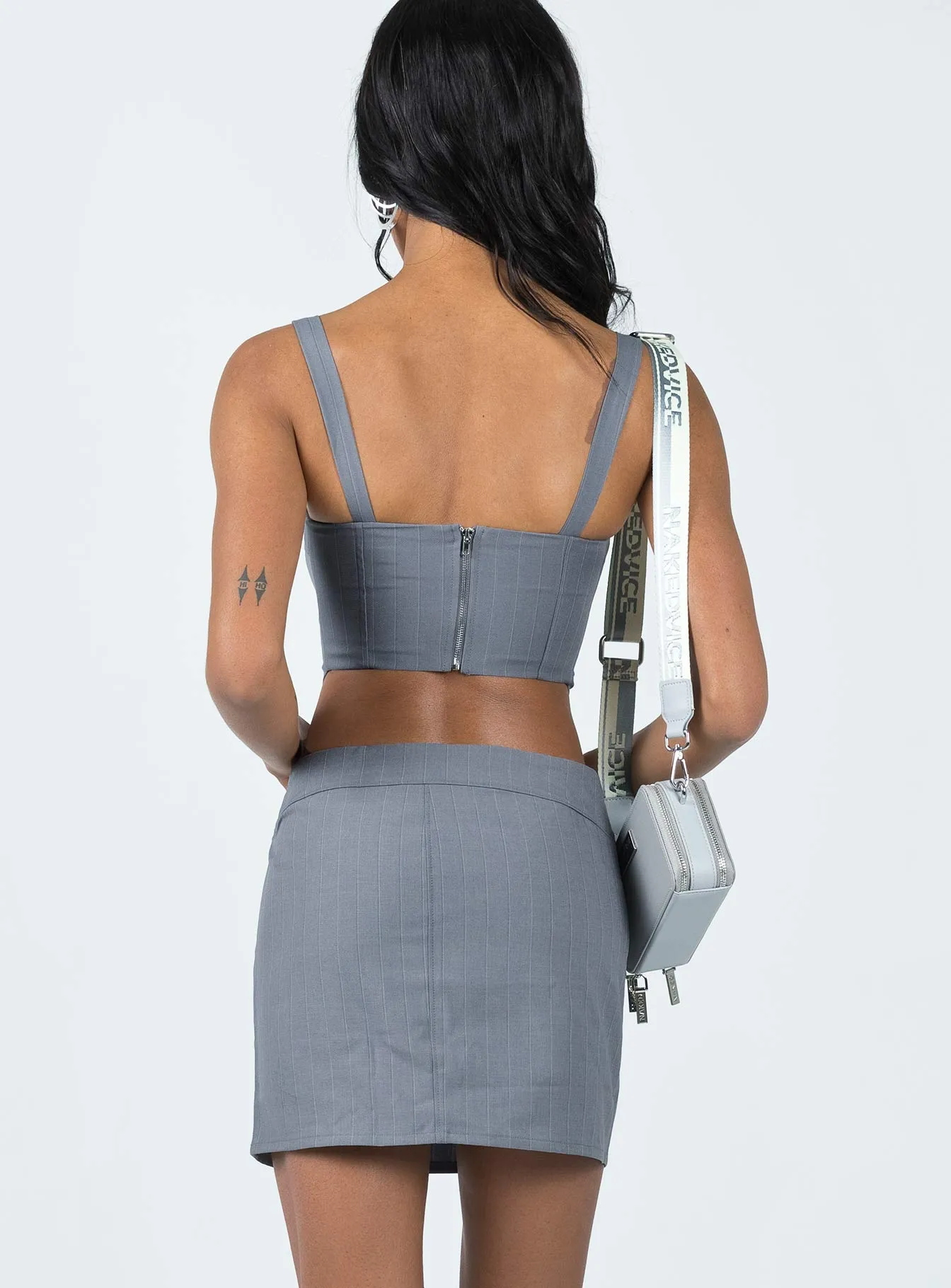 Josie Mini Skirt Grey Fade Resistant Cloth