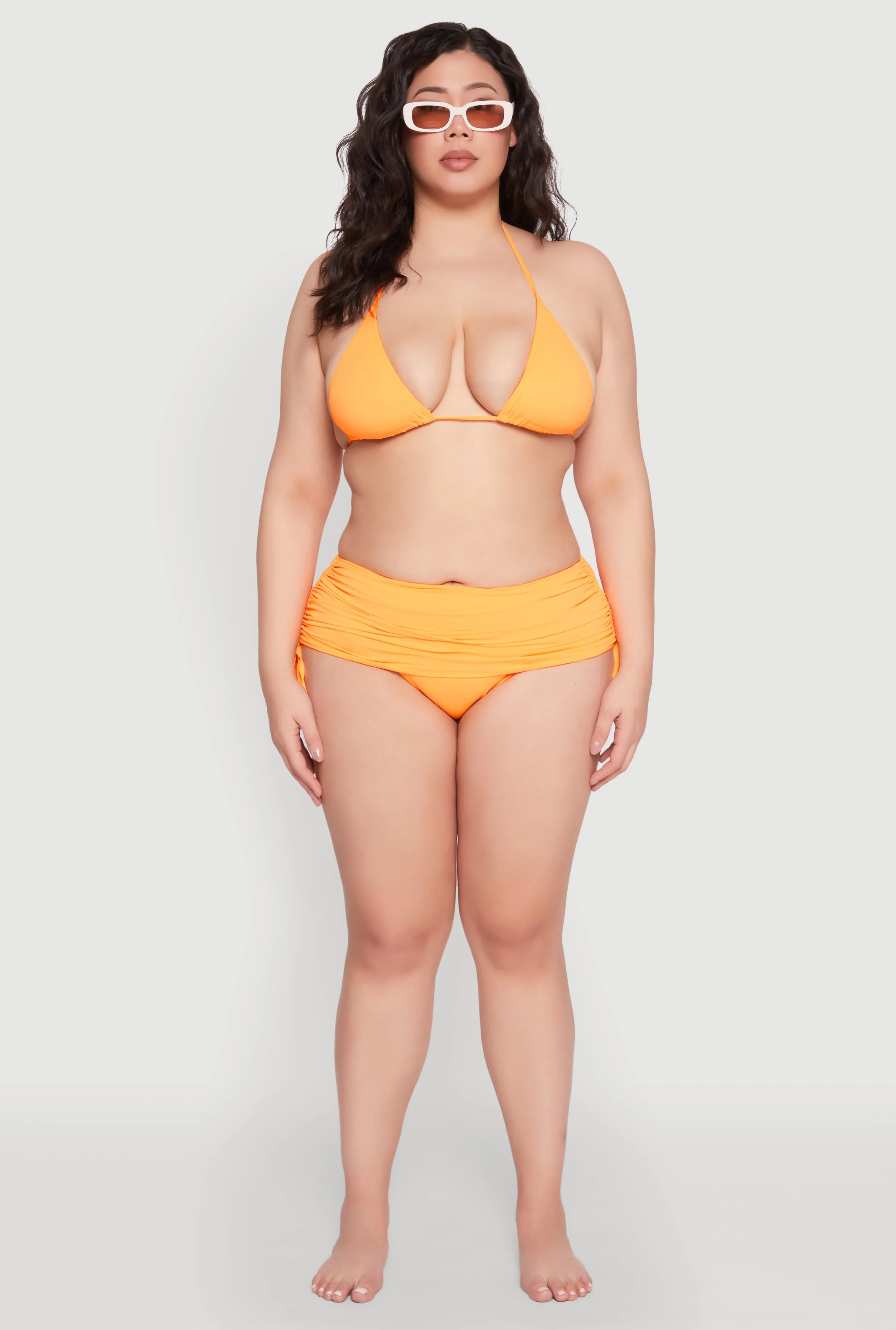 Rash Free Fabric Plus Size Drawstring Side Swim Skirt