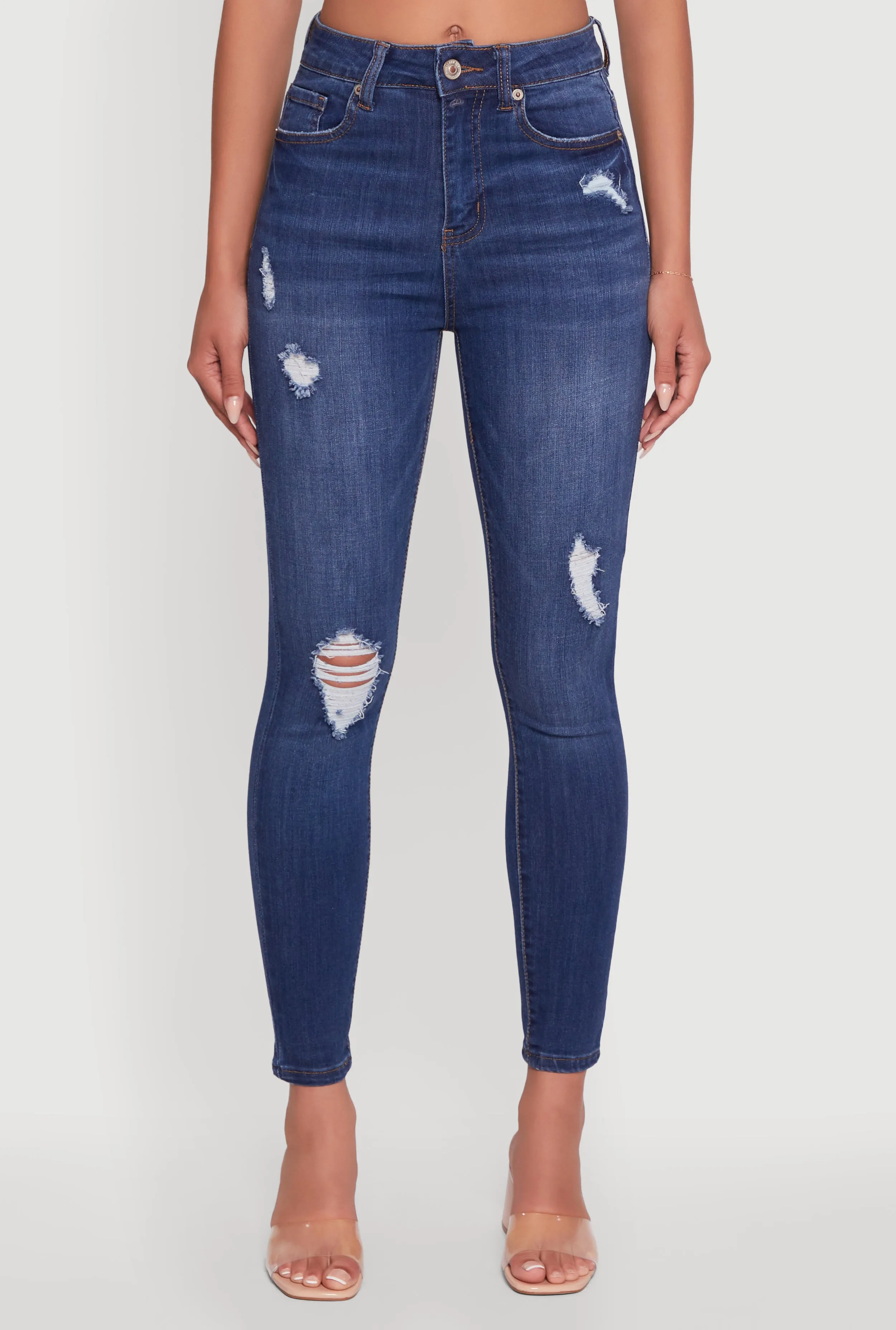 WAX High Waisted Distressed Stretch Skinny Jeans Weekend Vibe Sunny Vibes Teen Outfit Summer Vibes
