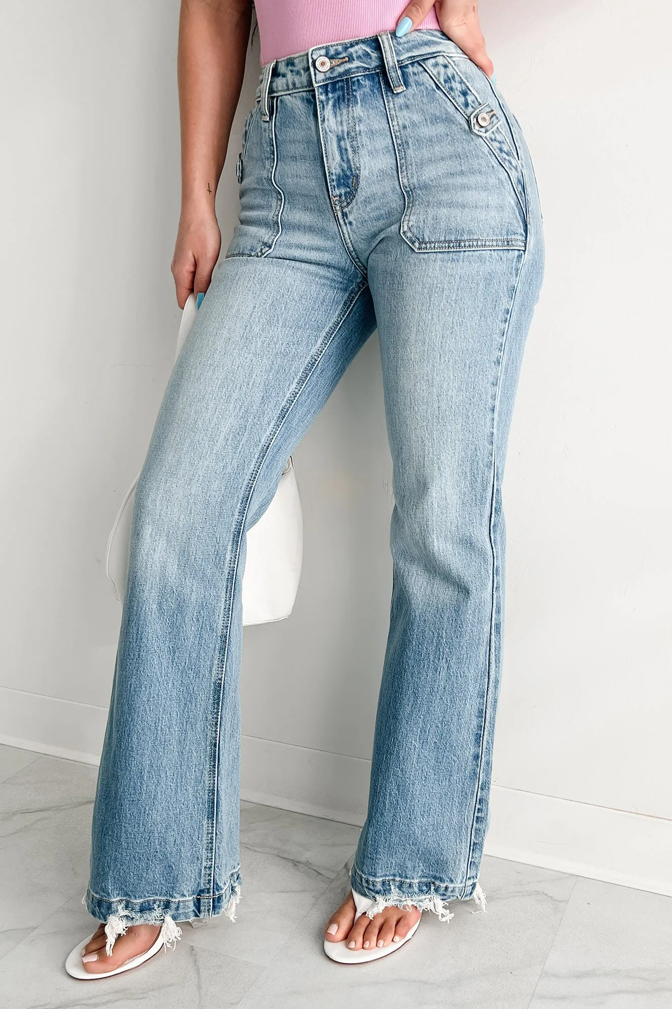 Loose cut Fitzgerald High Rise Wide Flare Kancan Jeans (Medium)