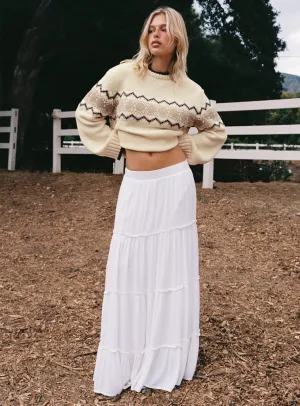 Miriah Maxi Skirt White Petite Crisp Edge Unique Feature