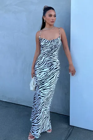 Still Lake Sierra Maxi Dress - Zebra Print