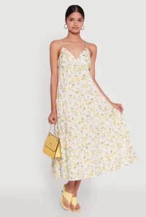 Haute Monde Floral Tiered Midi Dress VIP Area