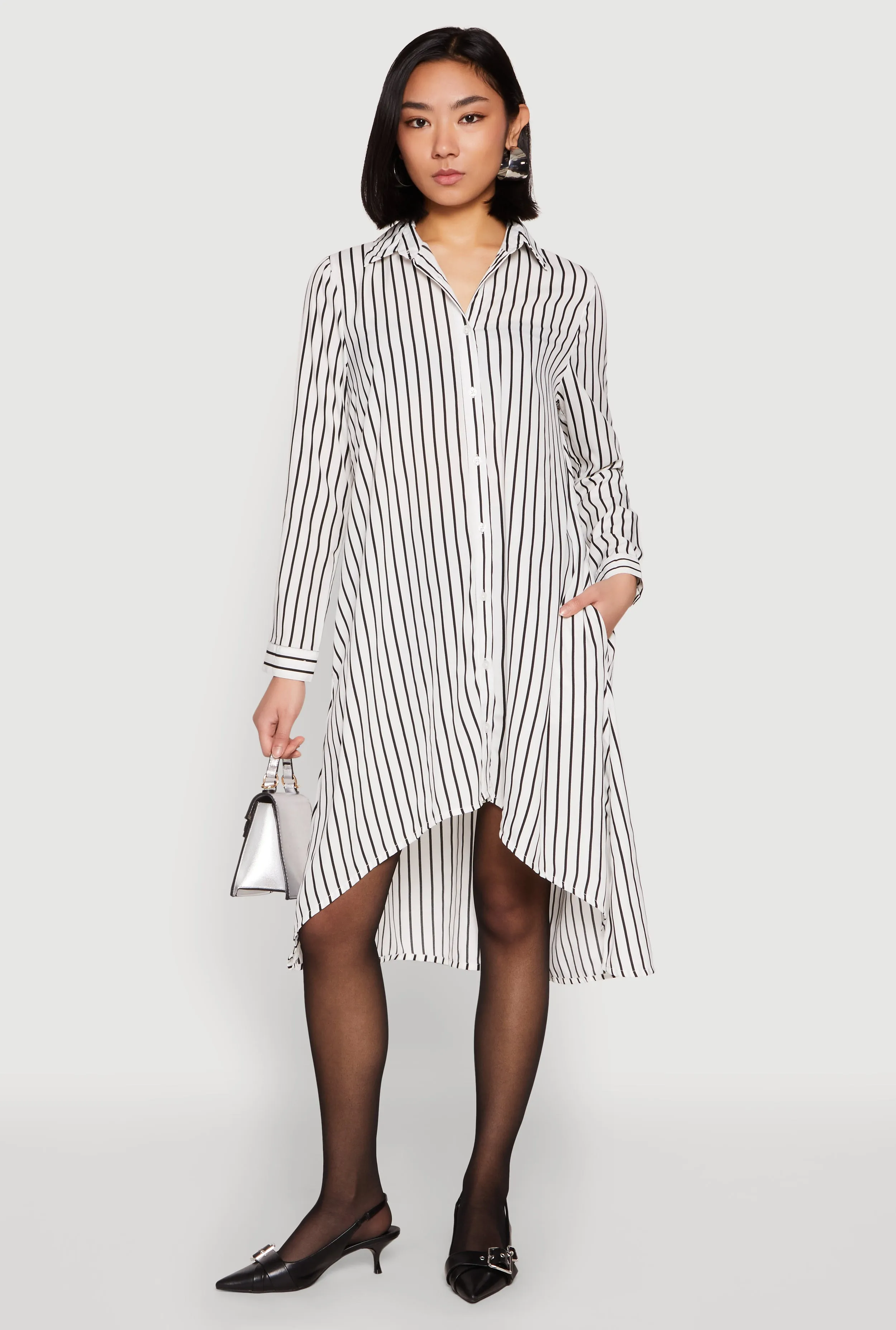 Lake Park Classic event dress Striped High Low Shirt Dress