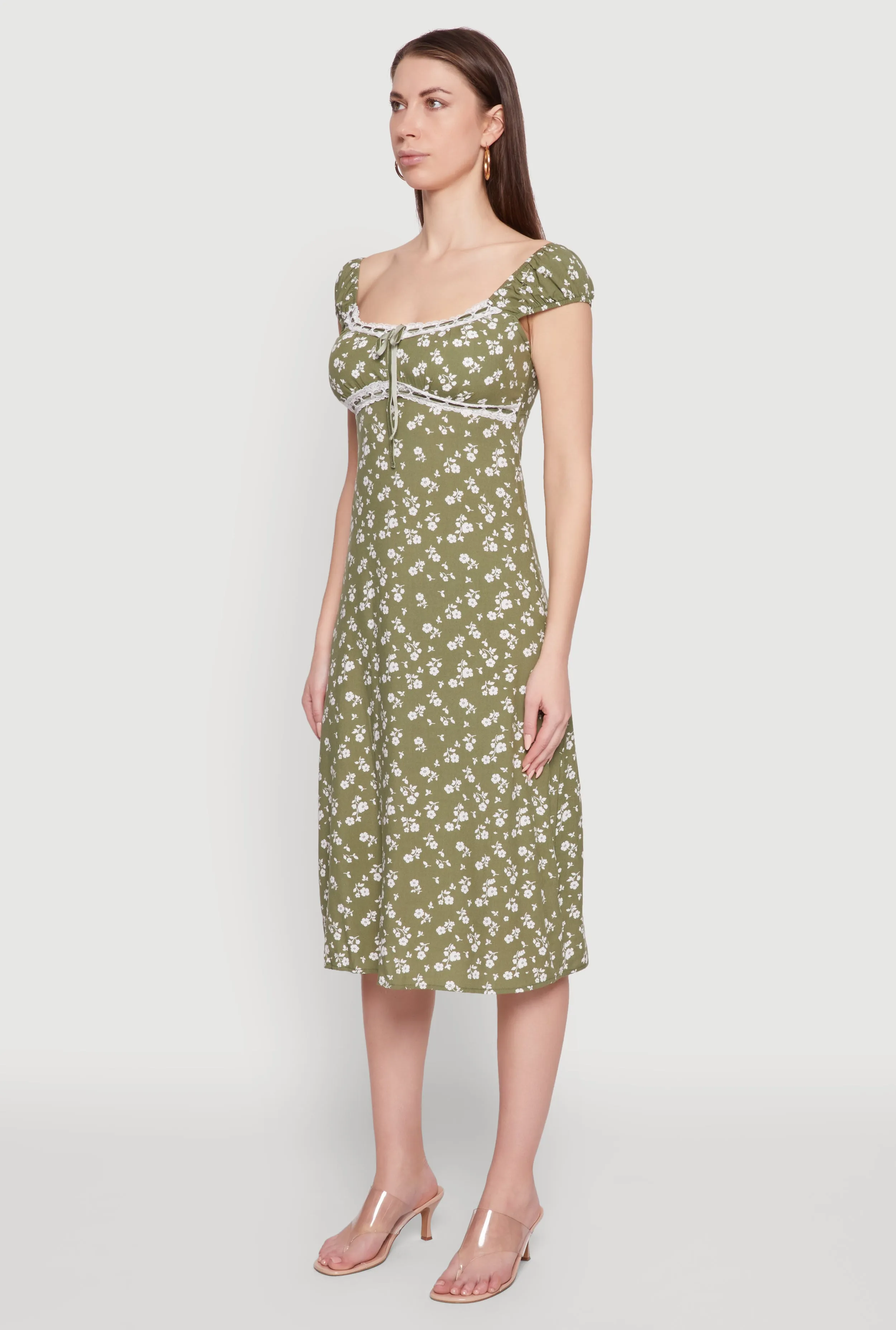 Madden Girl Ditsy Floral Sundress with Lace Details Alley View Minimalist Design
