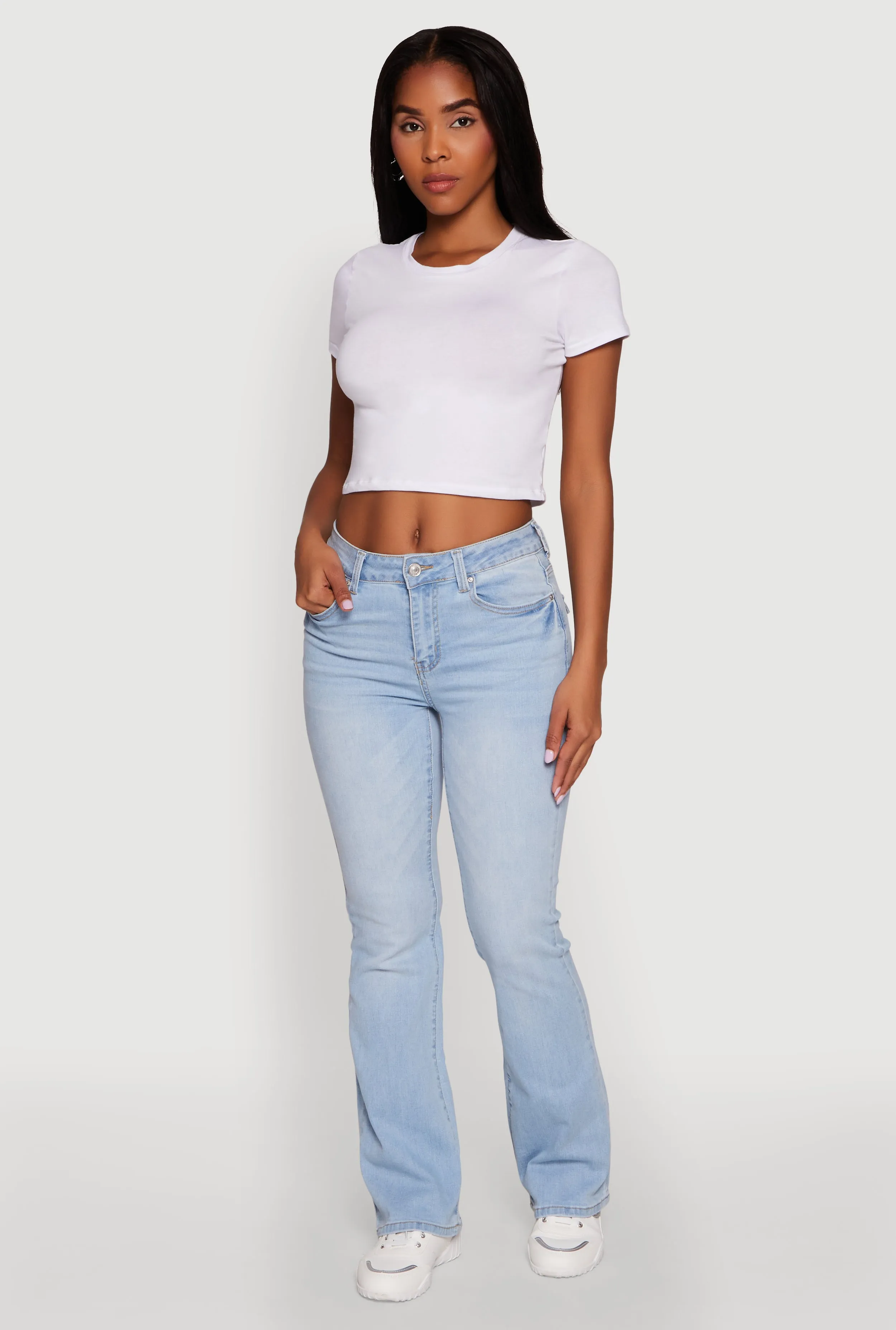 WAX Stretch Flap Pocket Mid Rise Bootcut Jeans Urban Energy