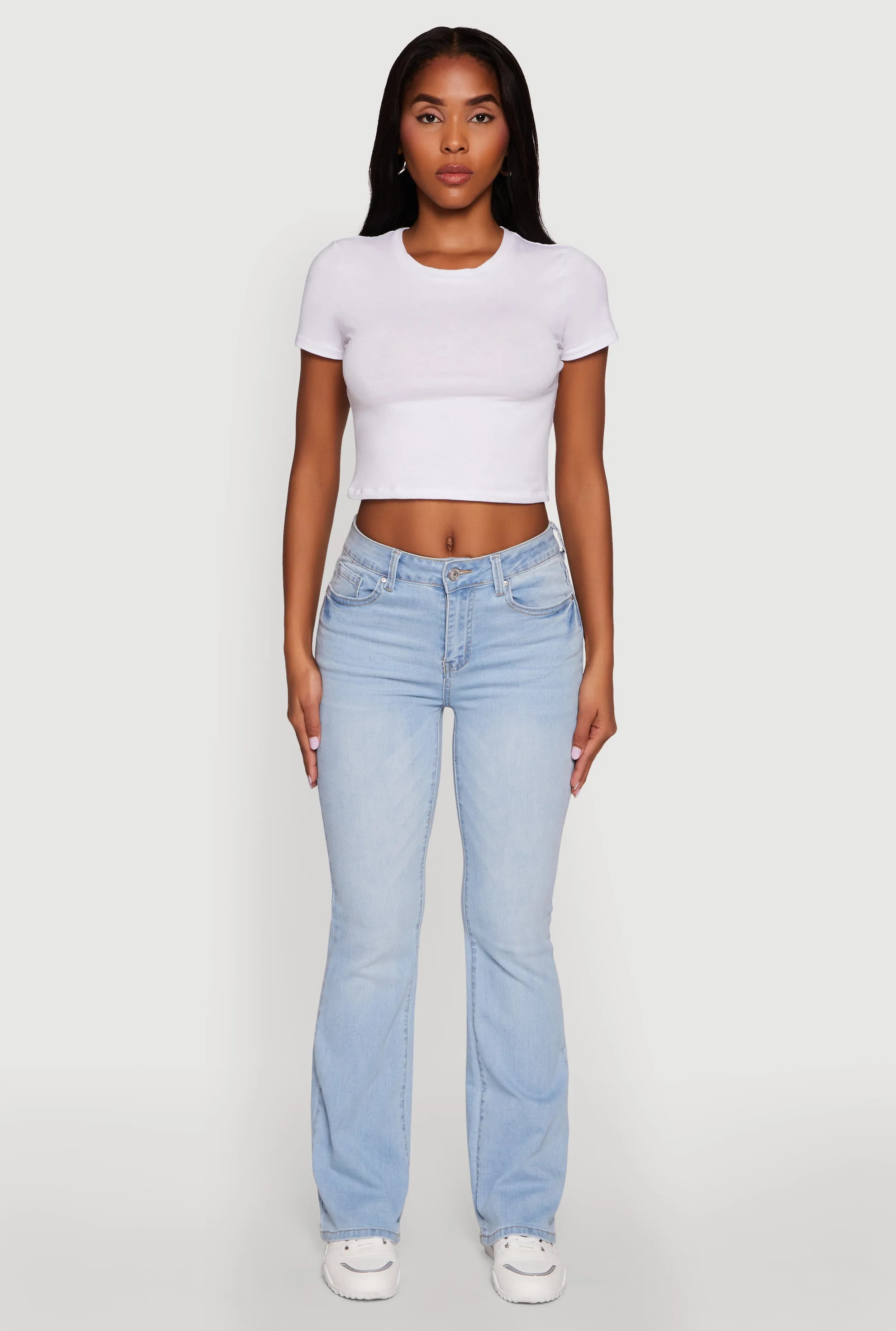WAX Stretch Flap Pocket Mid Rise Bootcut Jeans Active Days