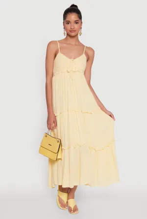 Haute Monde Crochet Detail Tiered Sundress Chic Outfit Quick Layer