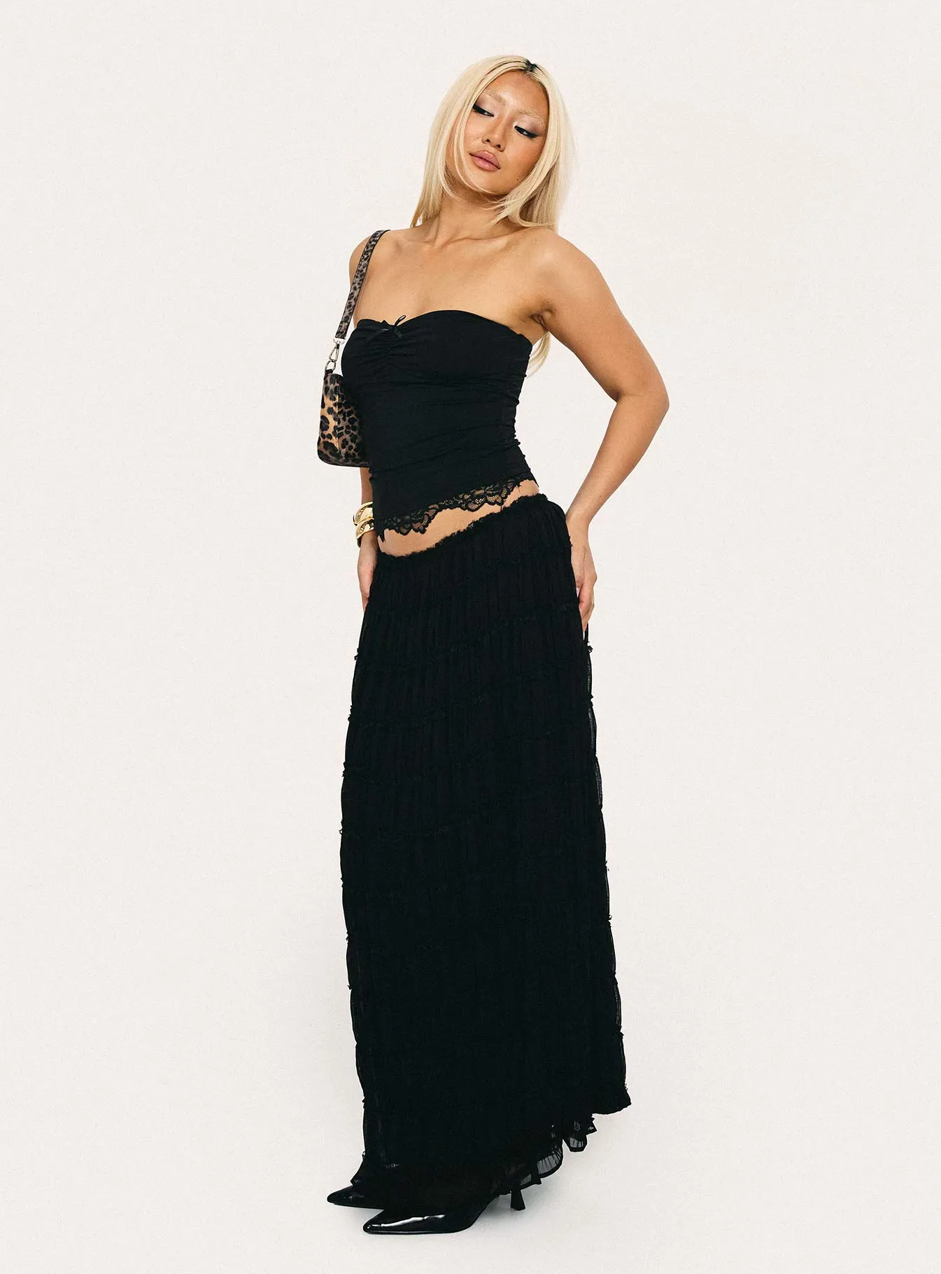 Estefania Maxi Skirt Black Bold Statement Classic Comfort