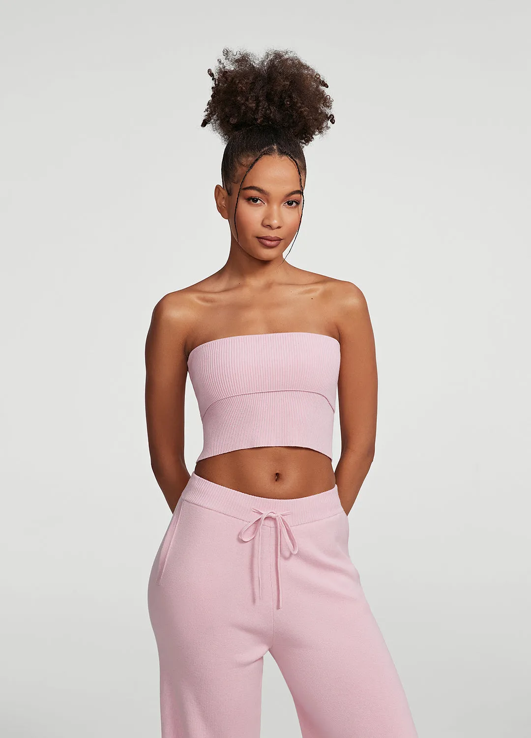 Chunky Knit Crop Top UVProtection Coating Circular Knit