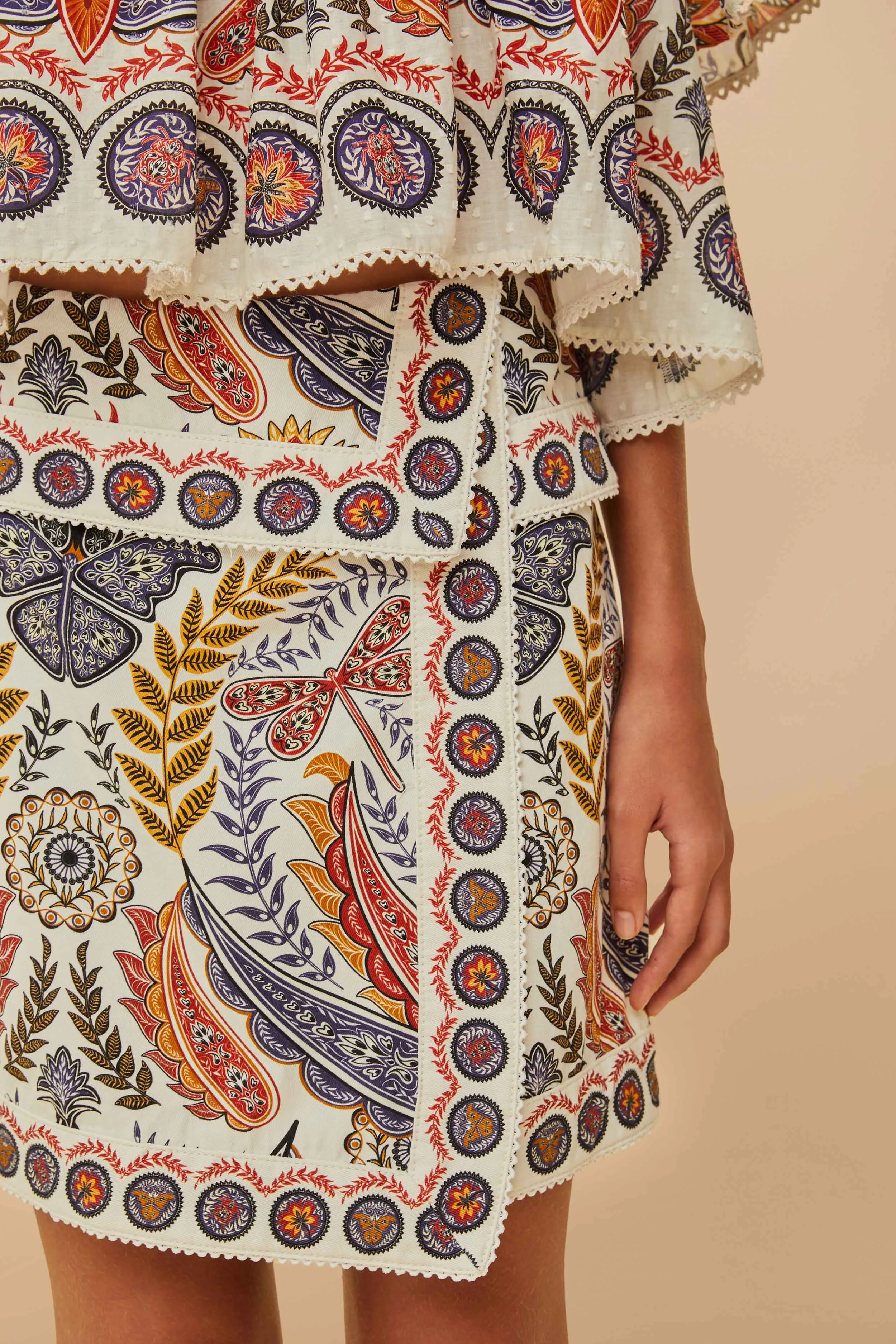 Off-White Boho Glam Mini Skirt Chill Mood