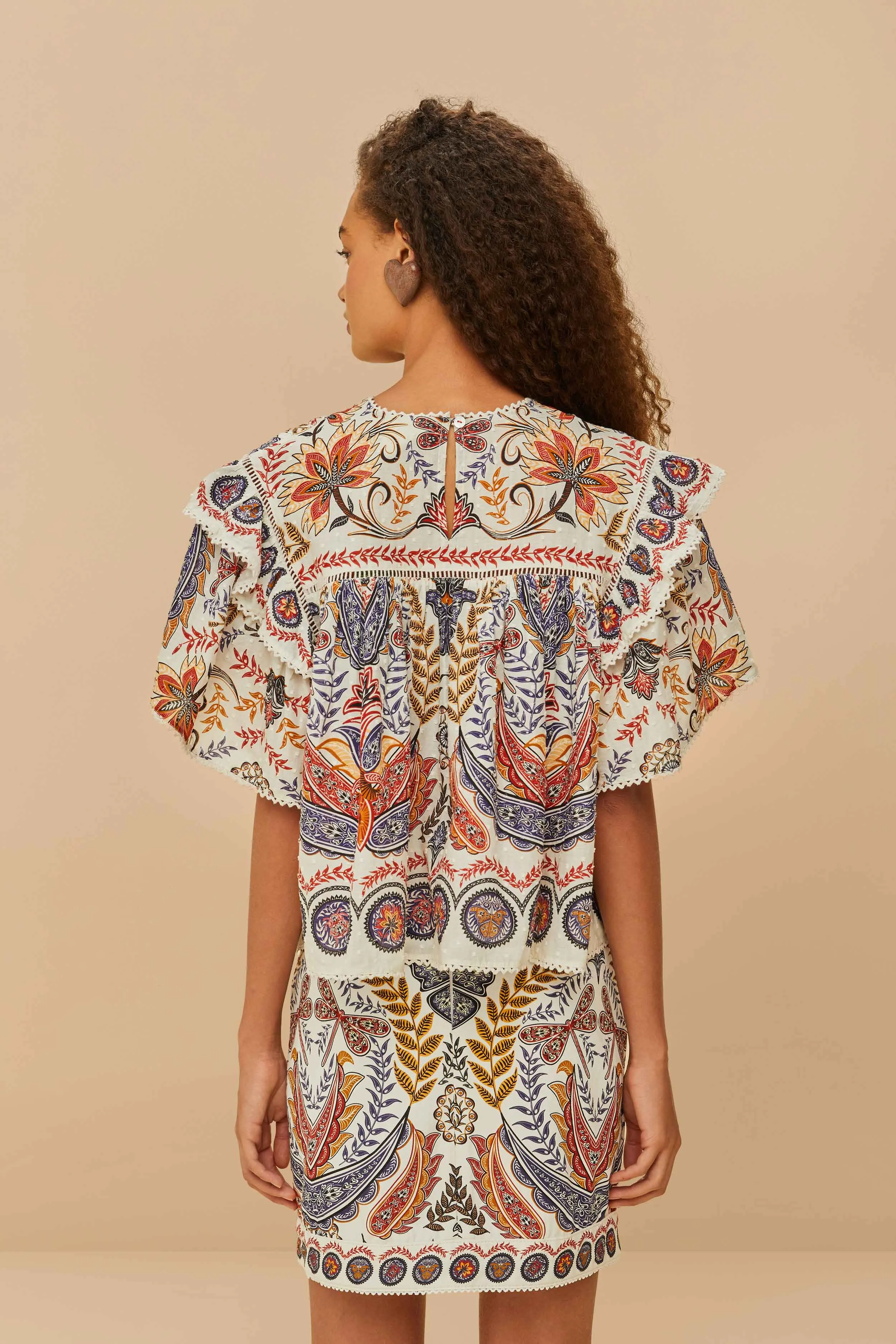 Off-White Boho Glam Mini Skirt Double Layer Construction