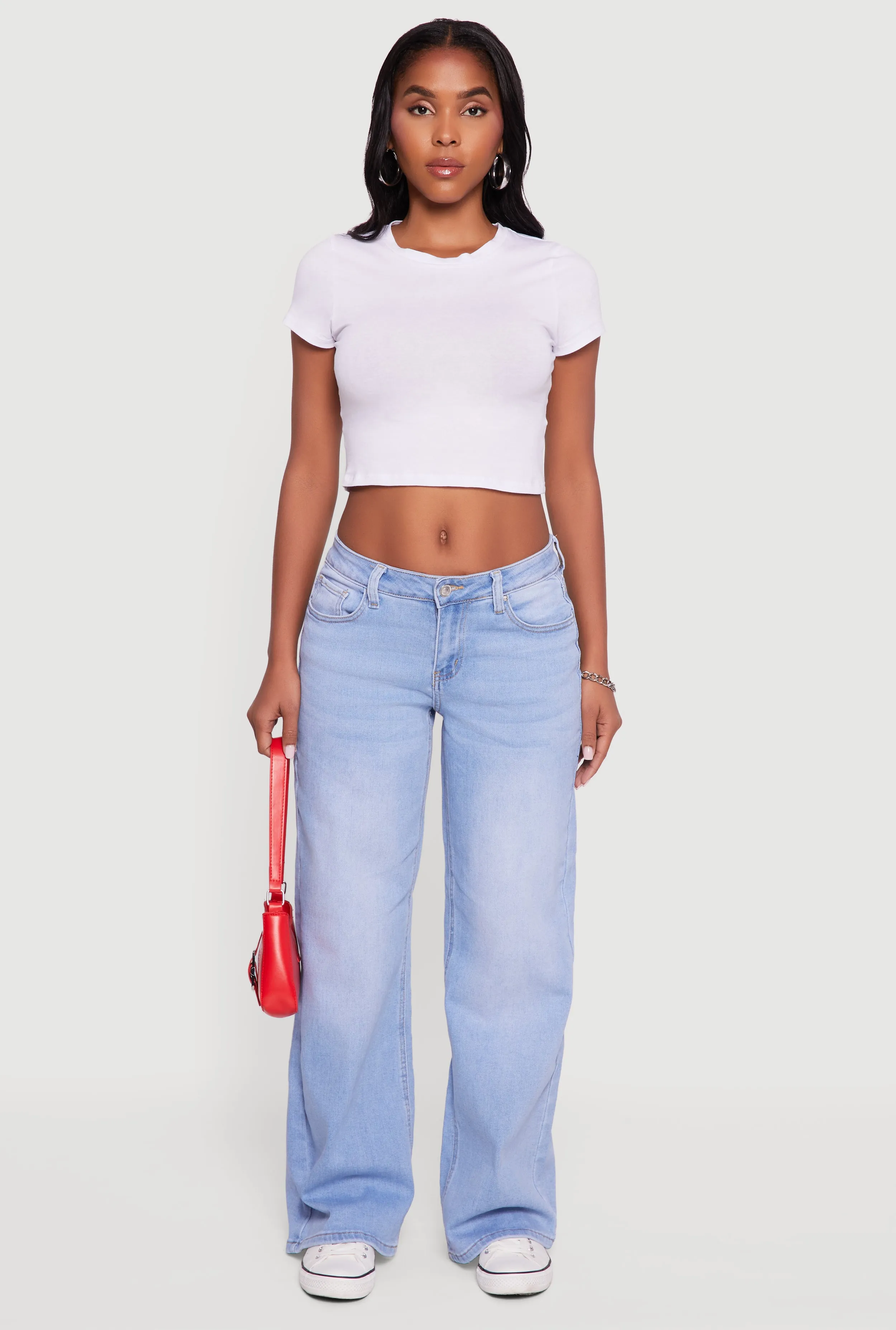 Soft Touch WAX Low Rise Wide Leg Stretchy Jeans