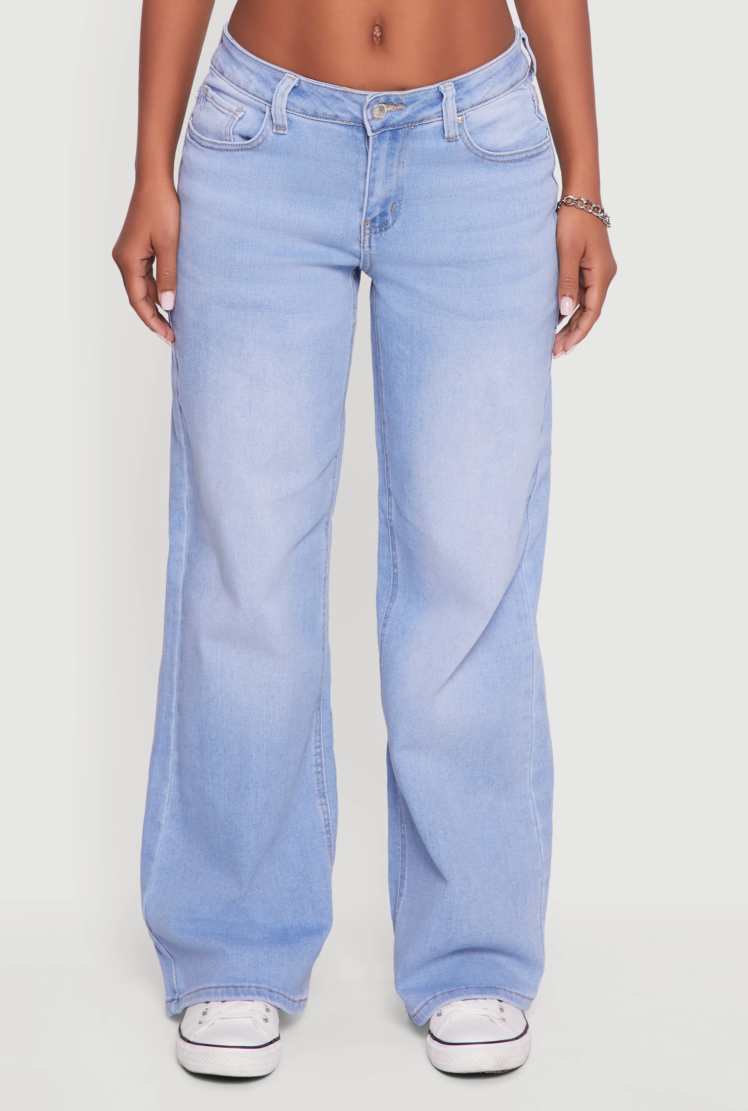 WAX Low Rise Wide Leg Stretchy Jeans Casual Movement
