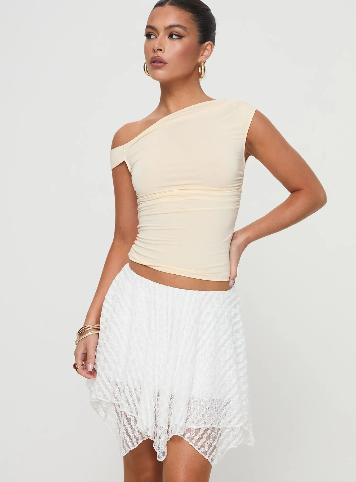 Year Round Style Blossomia Mini Skirt White