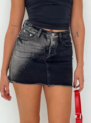 urban scene Jellicoe Spliced Denim Skirt Black Wash