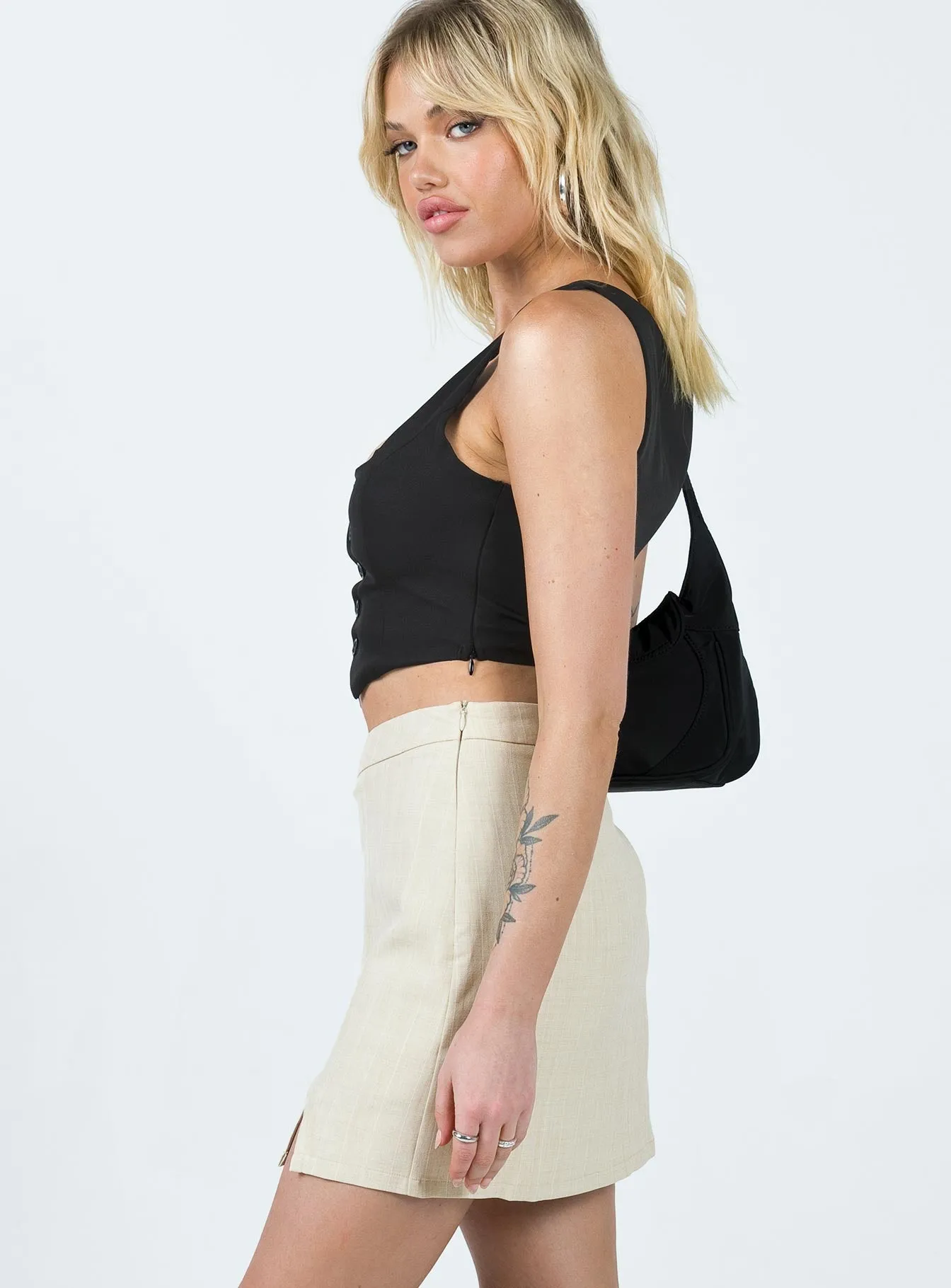 Wardrobe Classic Ravyn Skort Beige Pinstripe